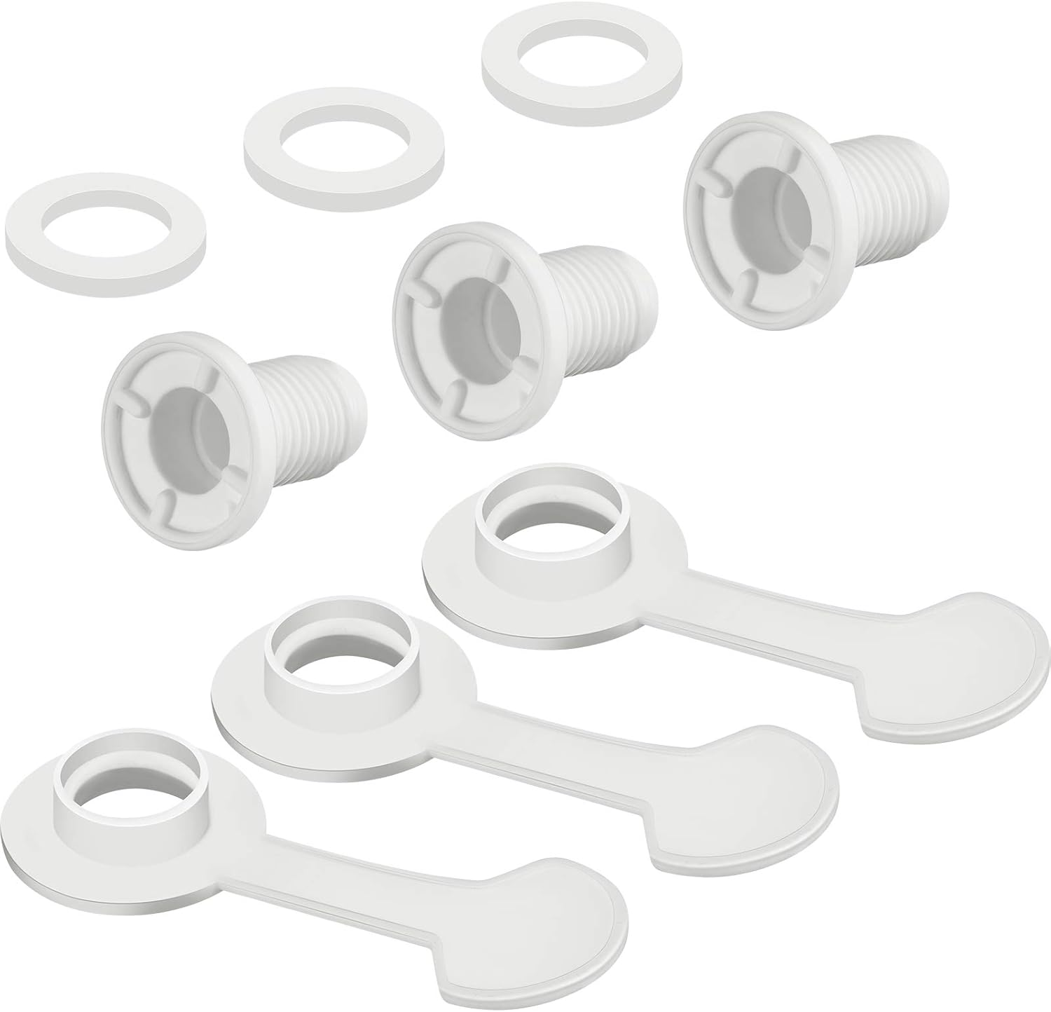 3 Sets Cooler Drain Plug Cooler Plug Replacement Triple Snap Drain Assembly for Coolers 1.14 Inches/ 2.9 Cm Shaft Length, White