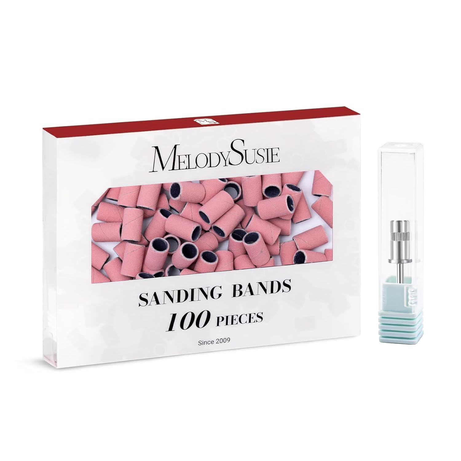 100 Pcs Nail Drill Bits Sanding Bands for Nail Drill 180 Fine Grit Nail File Sanding Bands for Acrylic Nails Gel Manicures and Pedicure