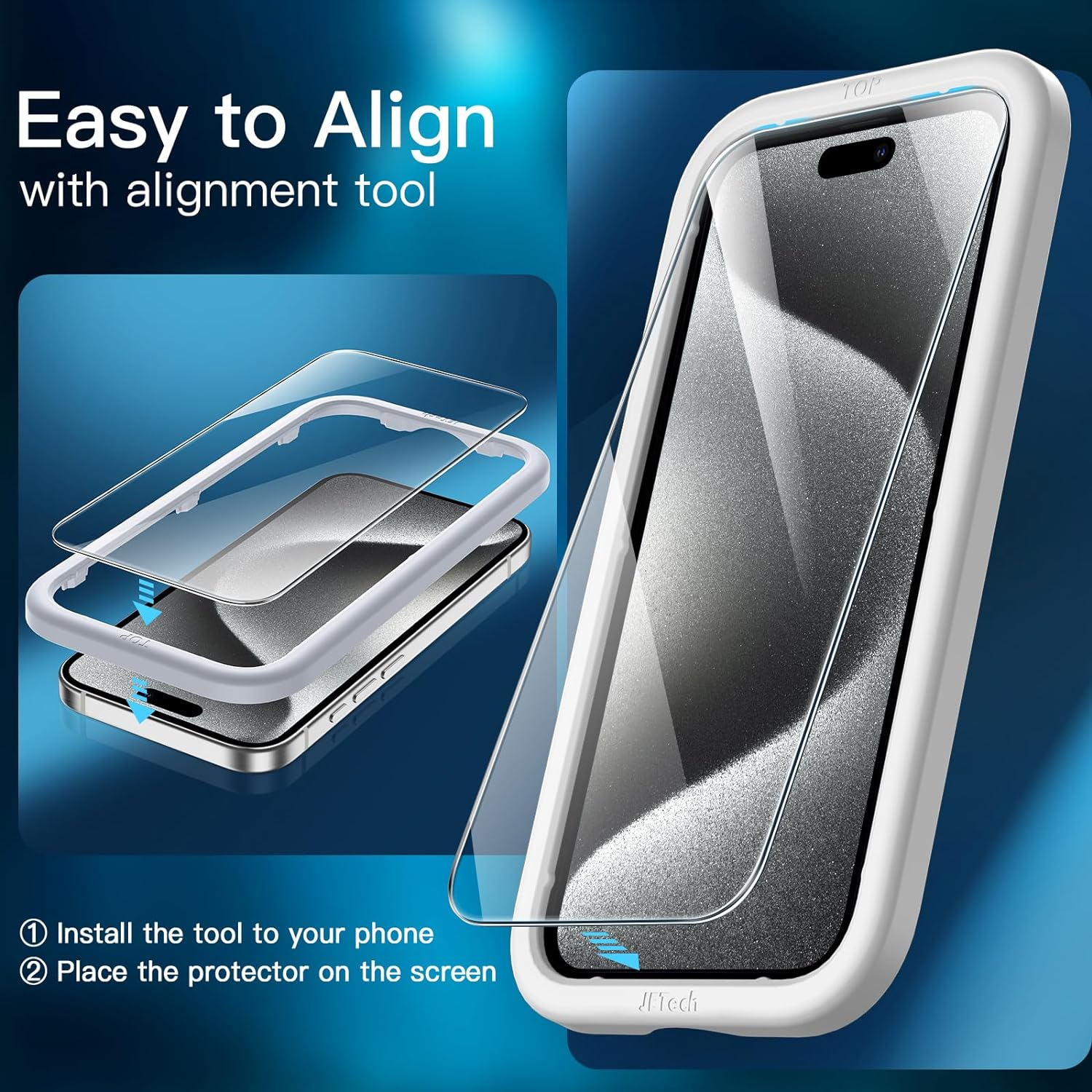 JETech 5 in 1 Case for iPhone 15 Pro 6.1-Inch with 2-Pack Each Tempered Glass... - Picture 8 of 13