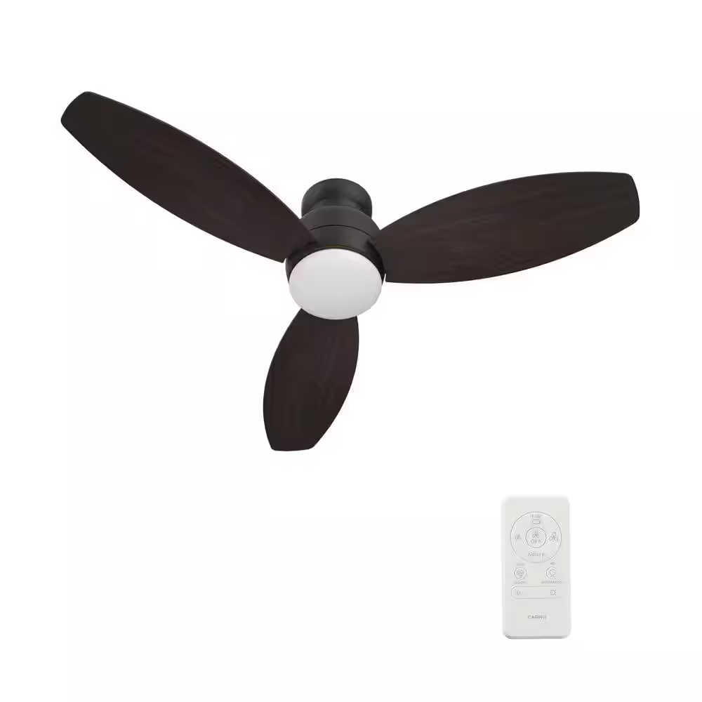Trendsetter II 52 In. Integrated LED Indoor/Outdoor Black Smart Ceiling Fan with Light, Remote Works W/Alexa/Google Home