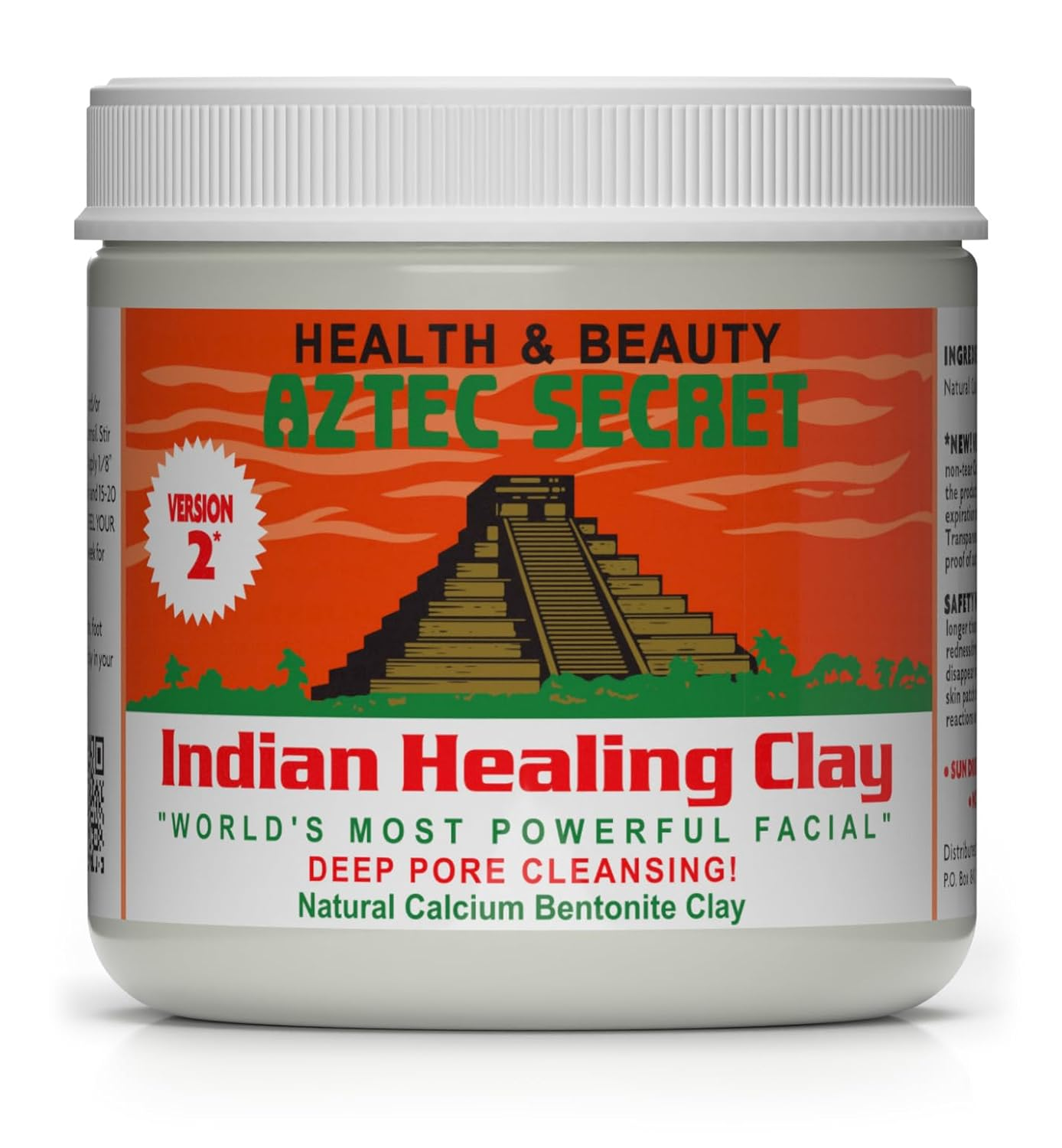 Aztec Secret – Indian Healing Clay 1 Lb – Deep Pore Cleansing Facial & Body Mask – the Original 100% Natural Calcium Bentonite Clay – New Version 2