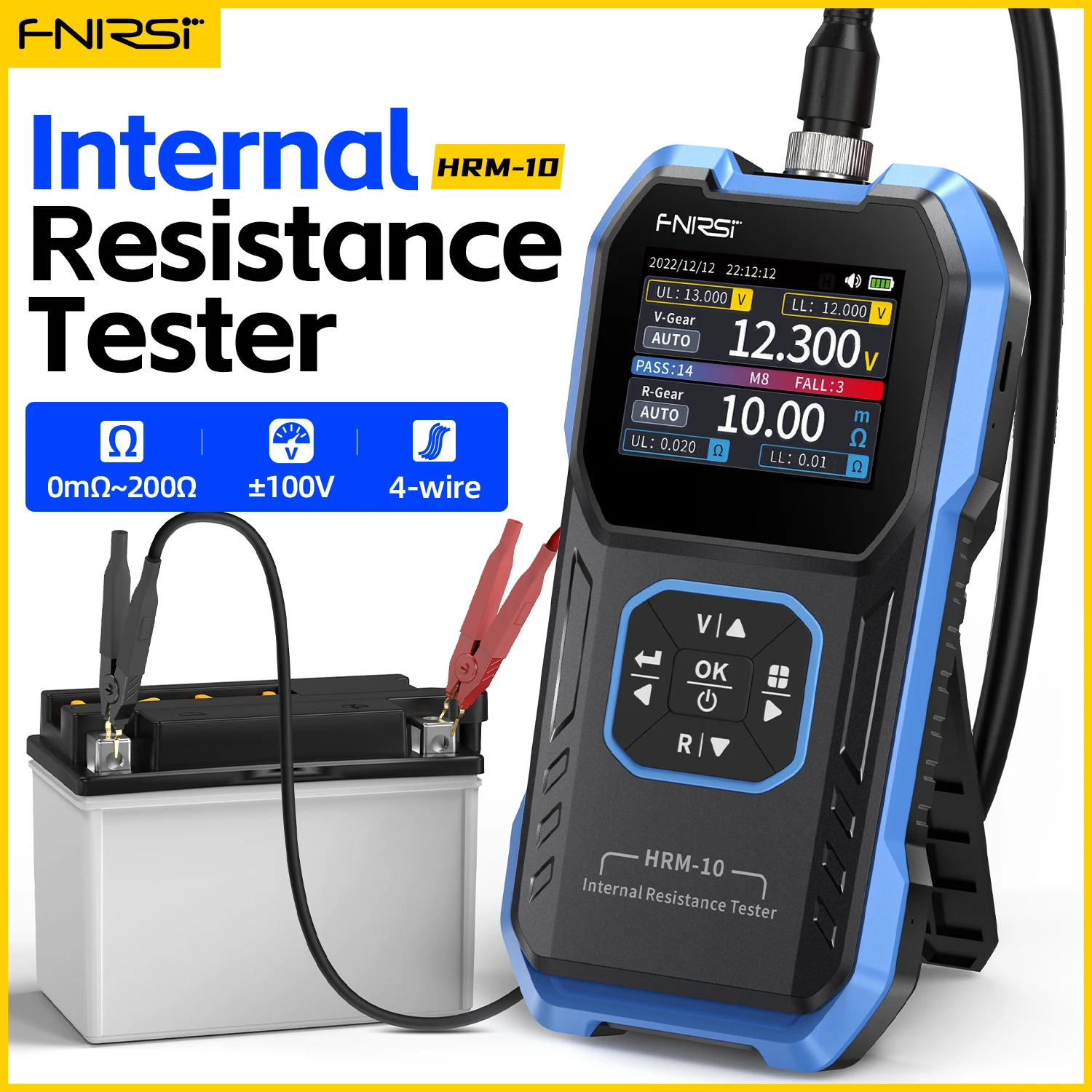 HRM-10 Battery Voltage Internal Resistance Tester 18650 High-precision AC Acid Lithium Lead Car Battery Capacitor Tester