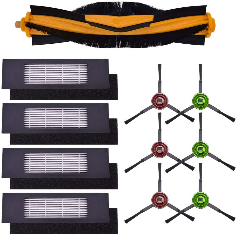 Replacement Compatible with Ecovacs Deebot OZMO 920, 950, T8 Aivi, T9+, N8 Pro+, N10 Plus, Robot Vacuum Parts with 1 Roller Brush 4 Filters 6 Side Brushes