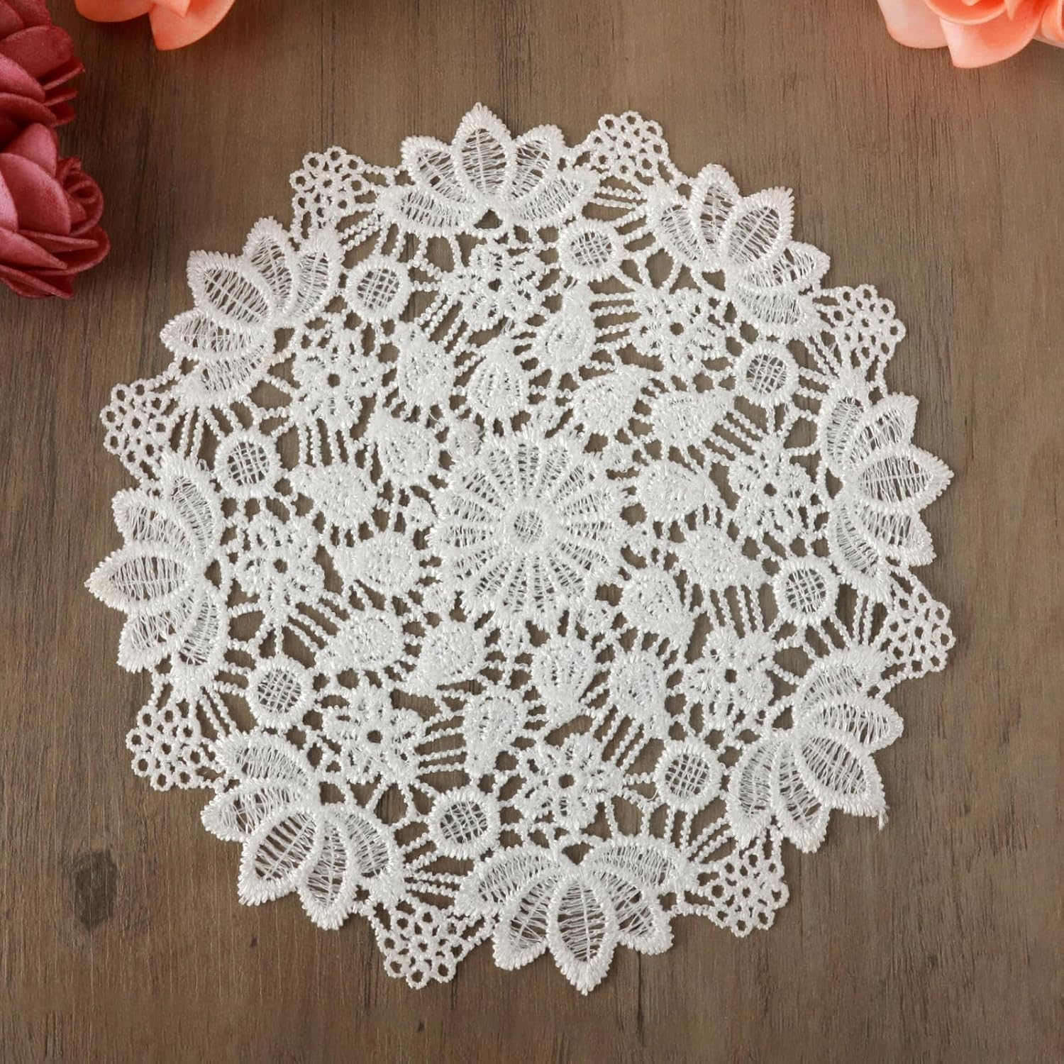 White Vintage Crochet Doilies 6 Inches round Cotton Handmade Lace Placemats 