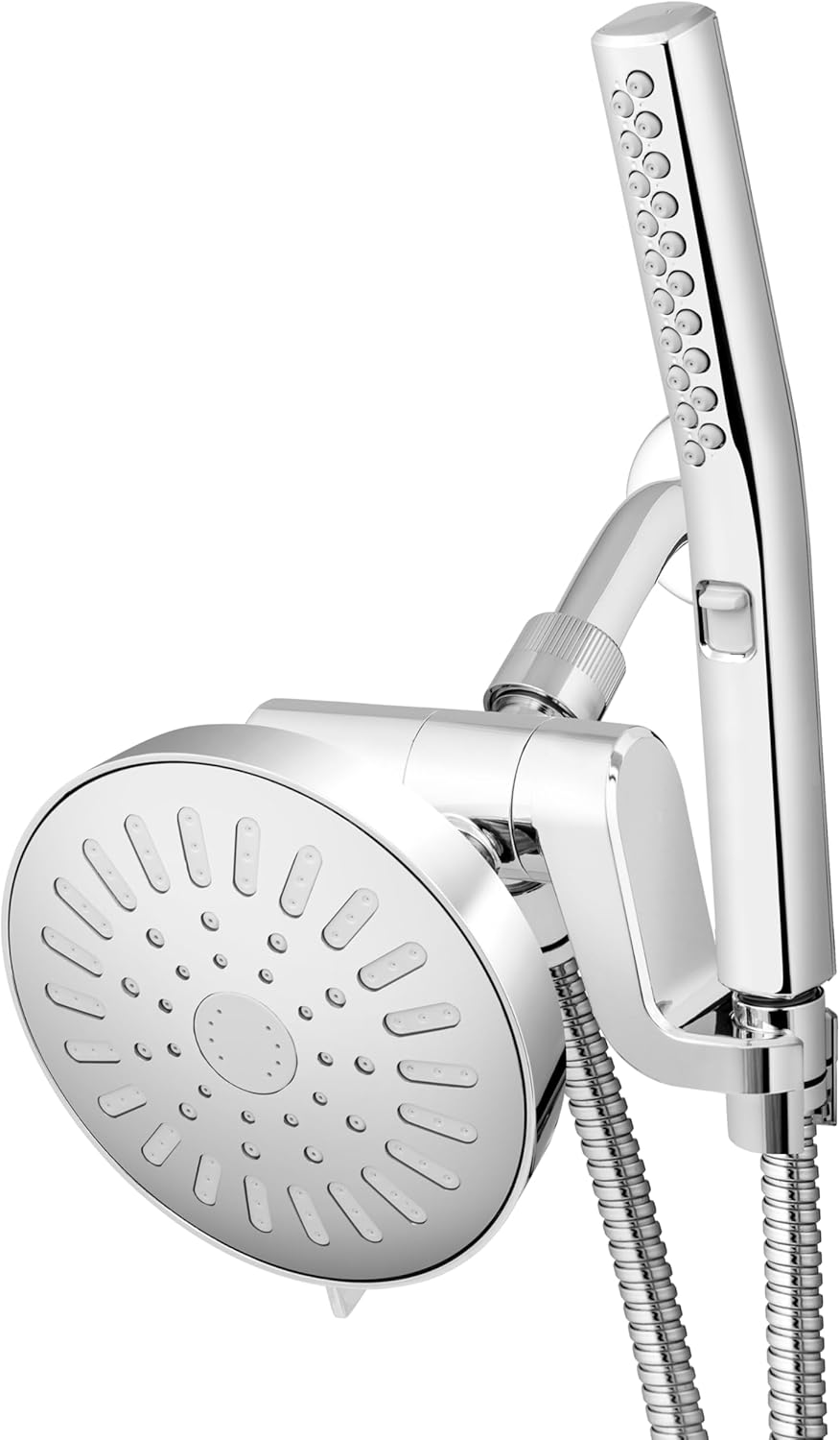 High Pressure Handheld Wand and Rain Shower Head Combo with 8-Foot Long Metal Hose, Bodywand Spa System with 7 Spray Modes for Hair and Body, Chrome