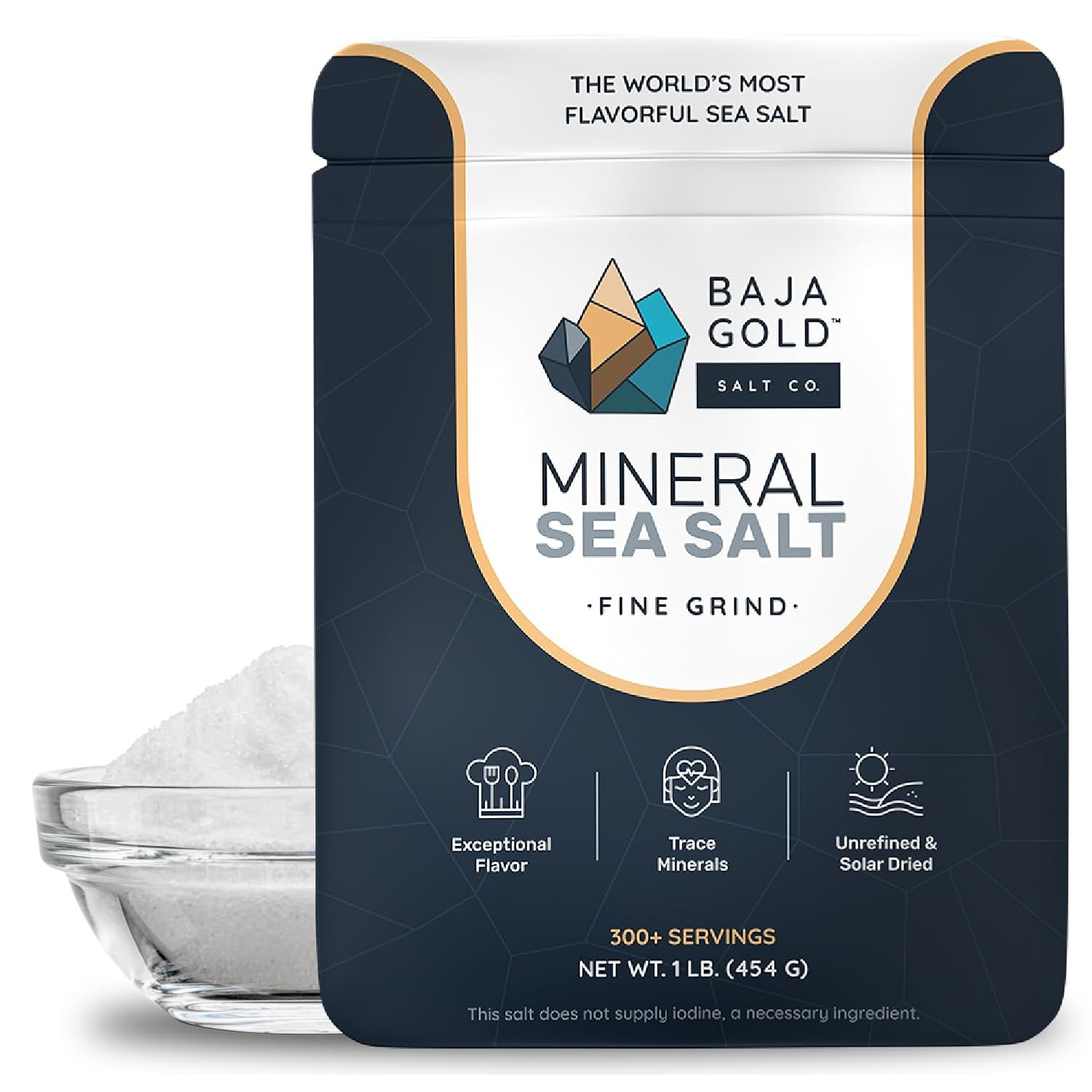 Baja Gold Mineral Sea Salt Natural Grain Crystals 1 Lb. Bag