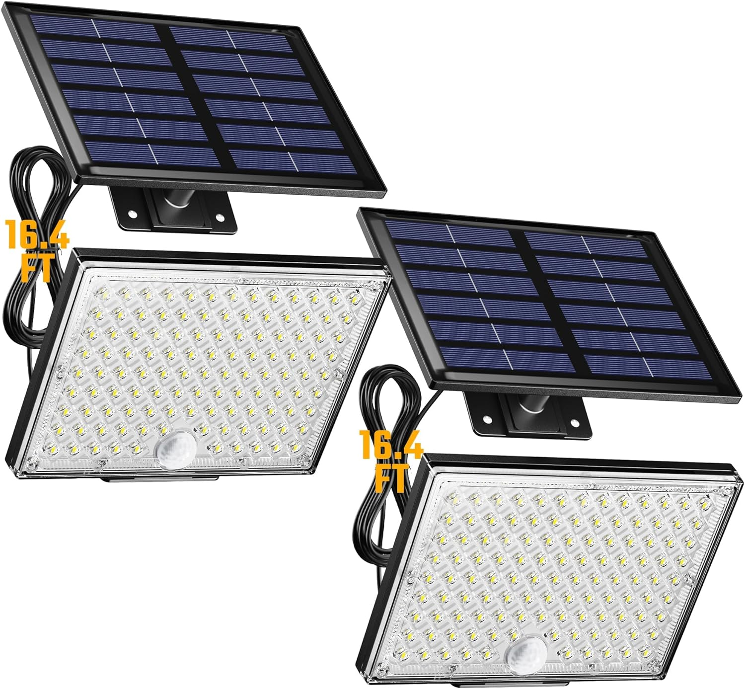 Solar outside Lights with 113 Bright Leds 7000K, Motion Sensor Outdoor Flood Lights Dusk to Dawn with 16Ft Cable IP65 Waterproof, Security Light for Garden Barn Porch  Pack