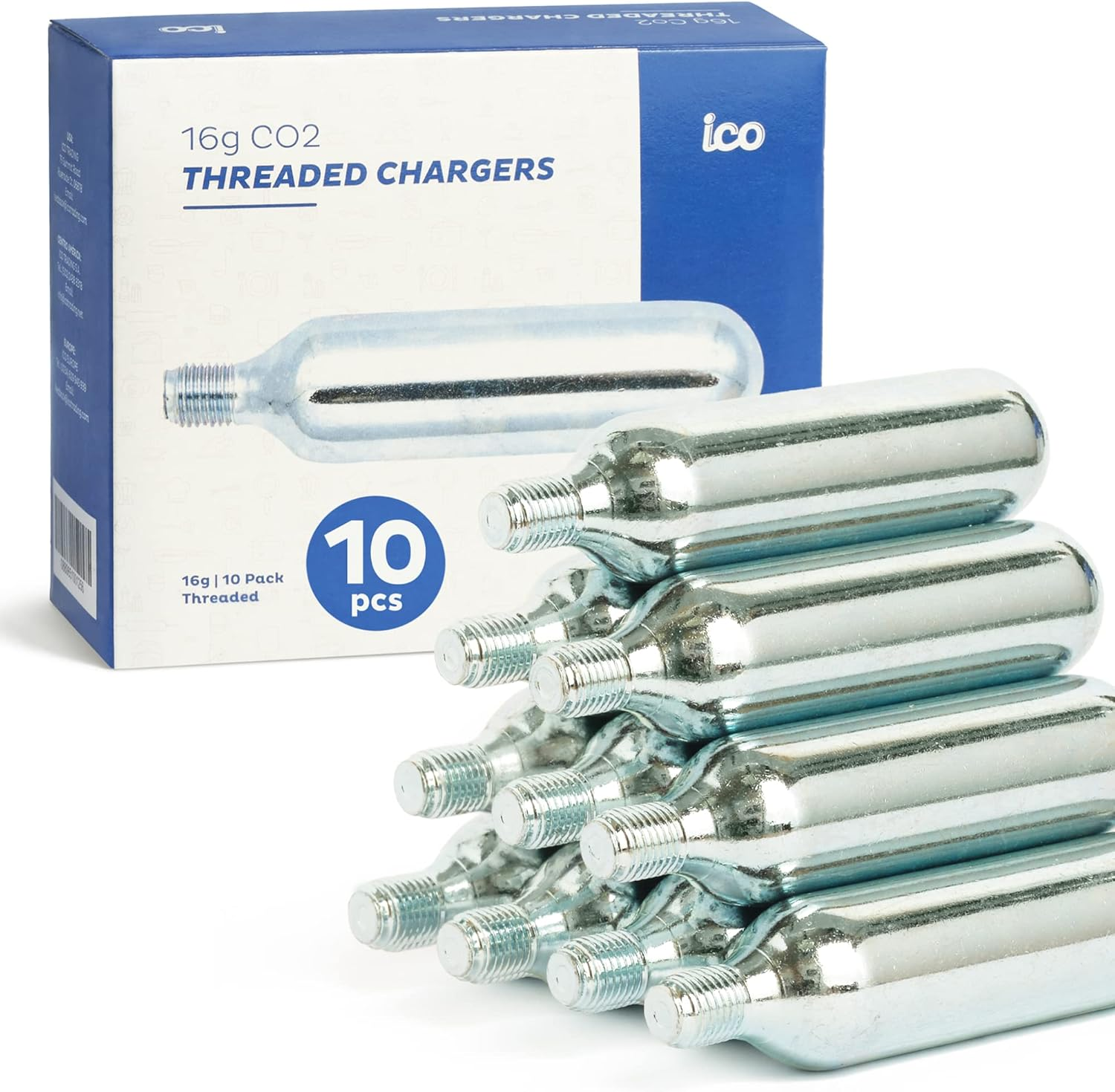 CO2 16g / 25g Threaded Cartridges for Bike Tire Inflator - Food Grade for MTB & Road Bikes