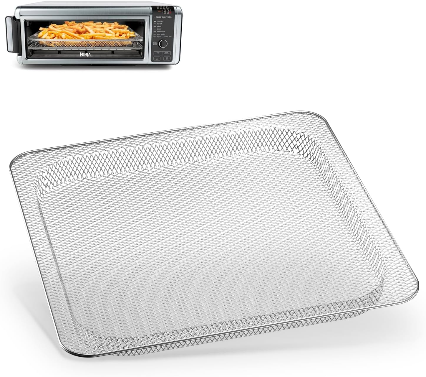 Replacement Air Fryer Basket for Ninja Foodi SP101 Air Fry Oven，Air Fryer Basket for Ninja Foodi Air Fryer Accessories,Stainless Steel Tray for Ninja Foodi SP100, SP101B1, SP101C