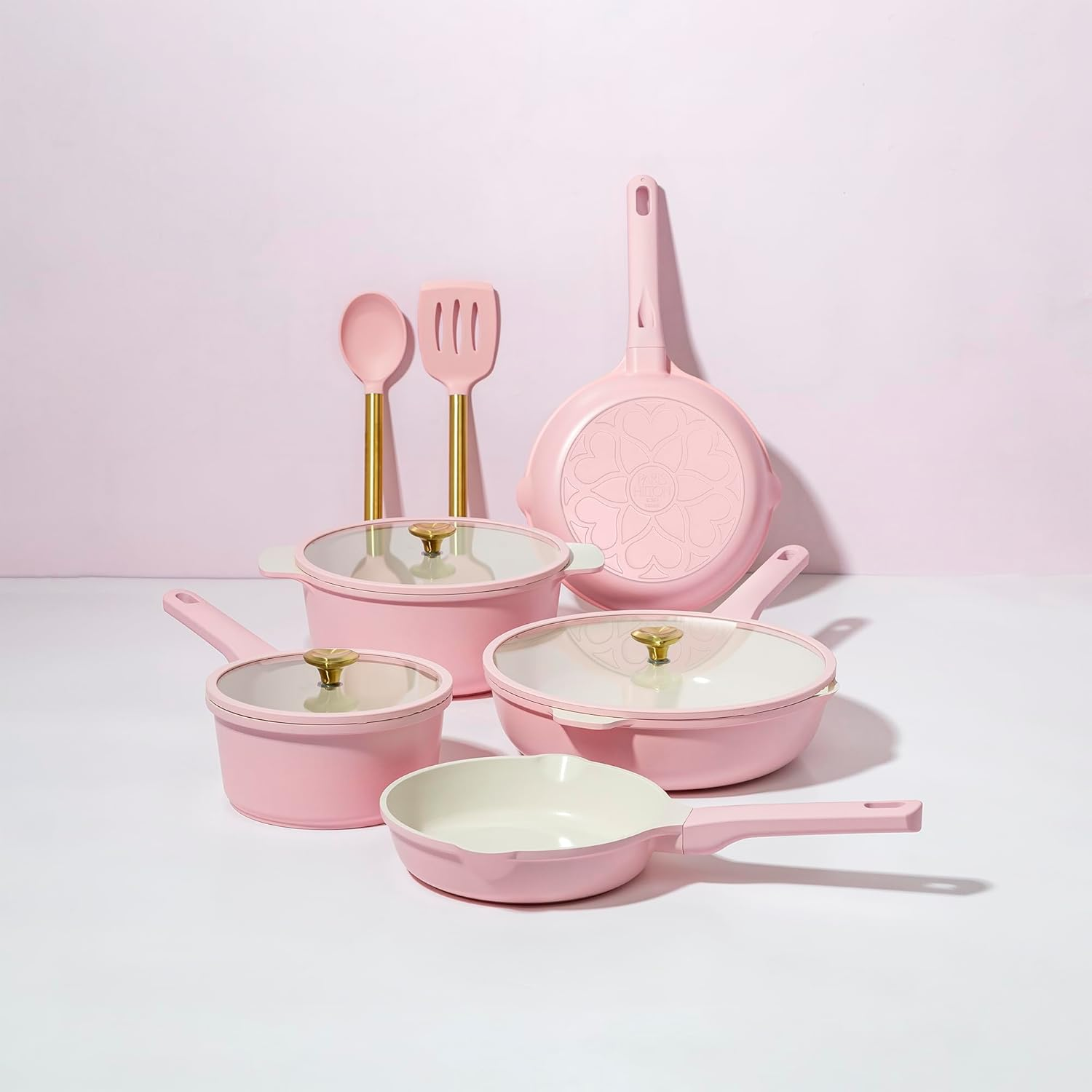 Paris Hilton Ceramic Nonstick Cookware Set, Cast Aluminum with Dual Layer Non... - Picture 9 of 13