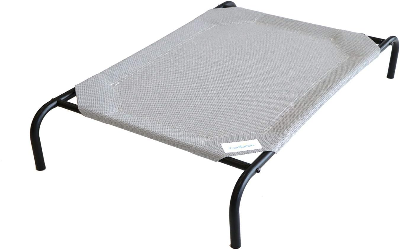 Original Elevated Dog Bed - Breathable Off-The-Ground Pet Bed with Cooling Fabric, Joint Relief & Moisture-Resistant Fabric, 100% Recyclable, Easy Clean, Grey, Large