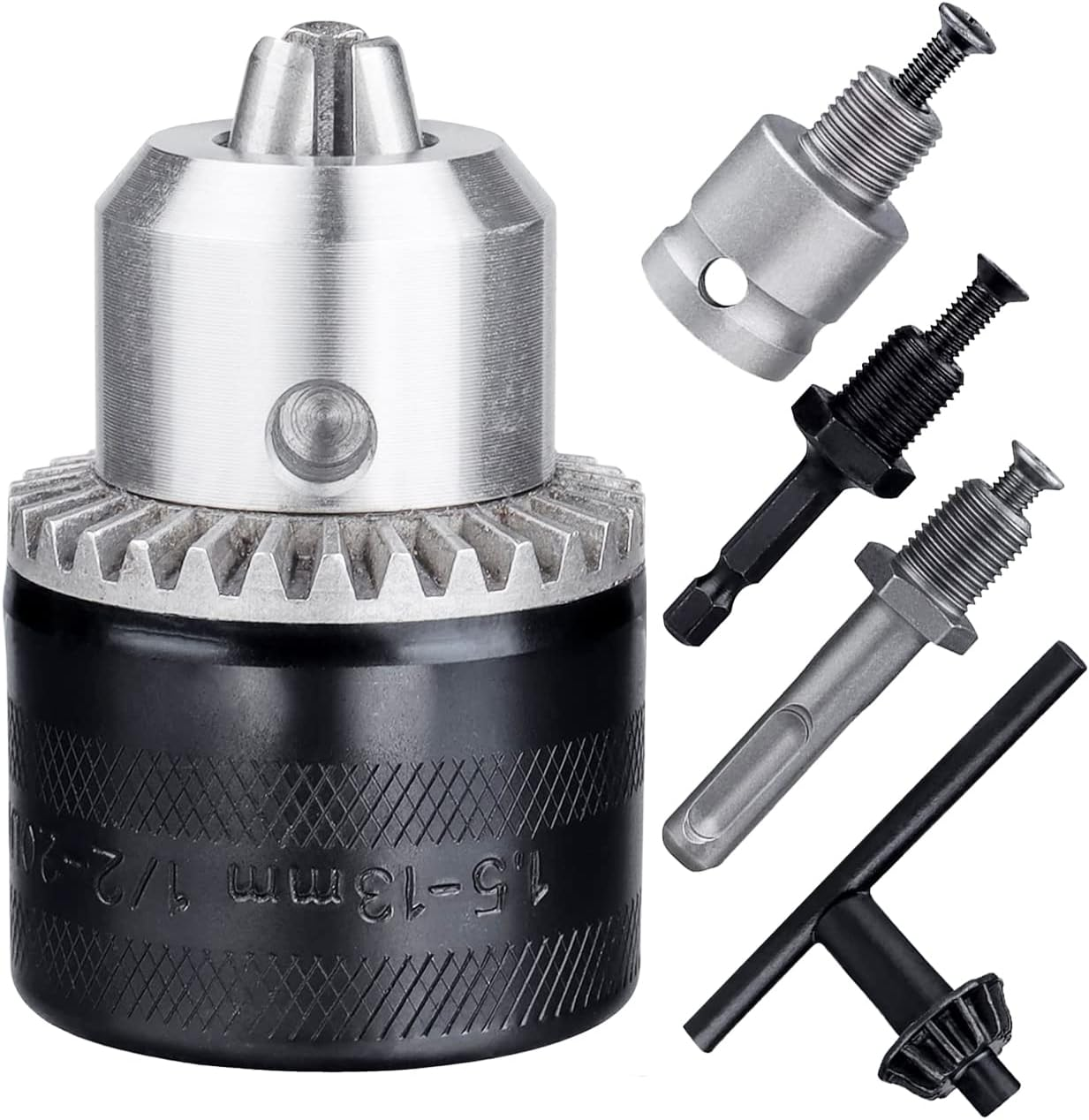 1.5-13Mm Keyed Drill Chuck Adapter Kit 1/2