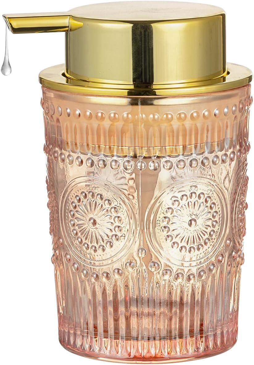 Glass Liquid Soap Dispenser with Gold Pump, Liquid Hand Soap Dispenser for Ba... - Picture 20 of 20