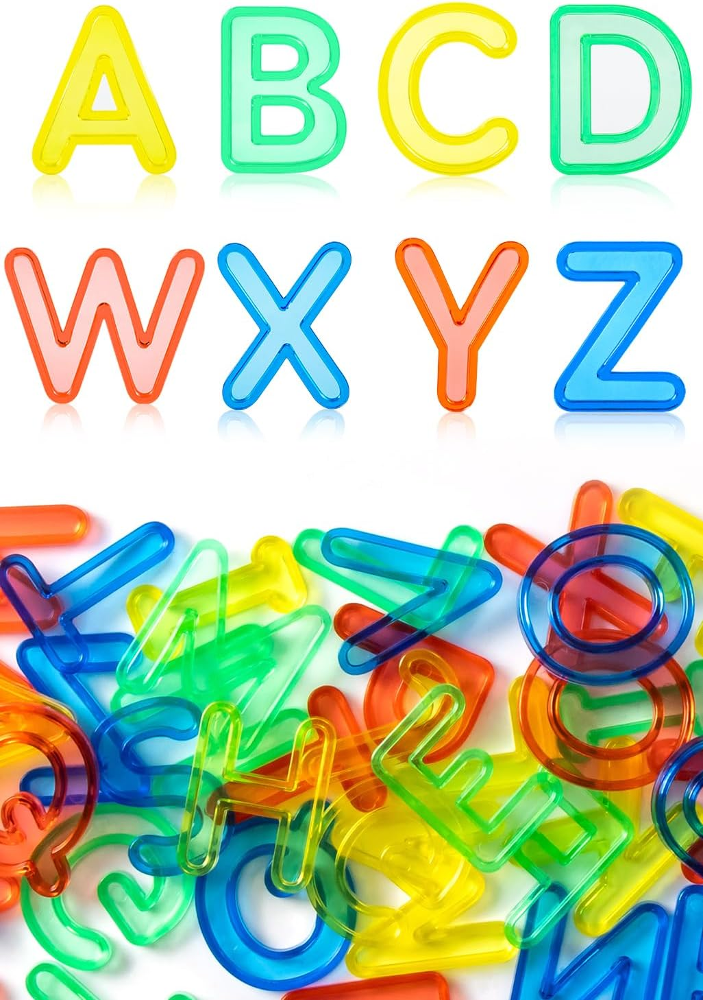52 Pcs Translucent Capital Letters – Plastic Alphabet Letters for Kids 