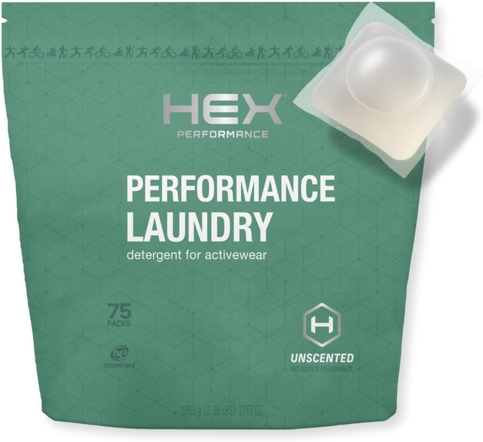 Laundry Detergent Packs, Unscented, 75 Count – Activewear Detergent Pods for Odor & Sweat Removal, Fragrance-Free Sport Wash, HE Compatible