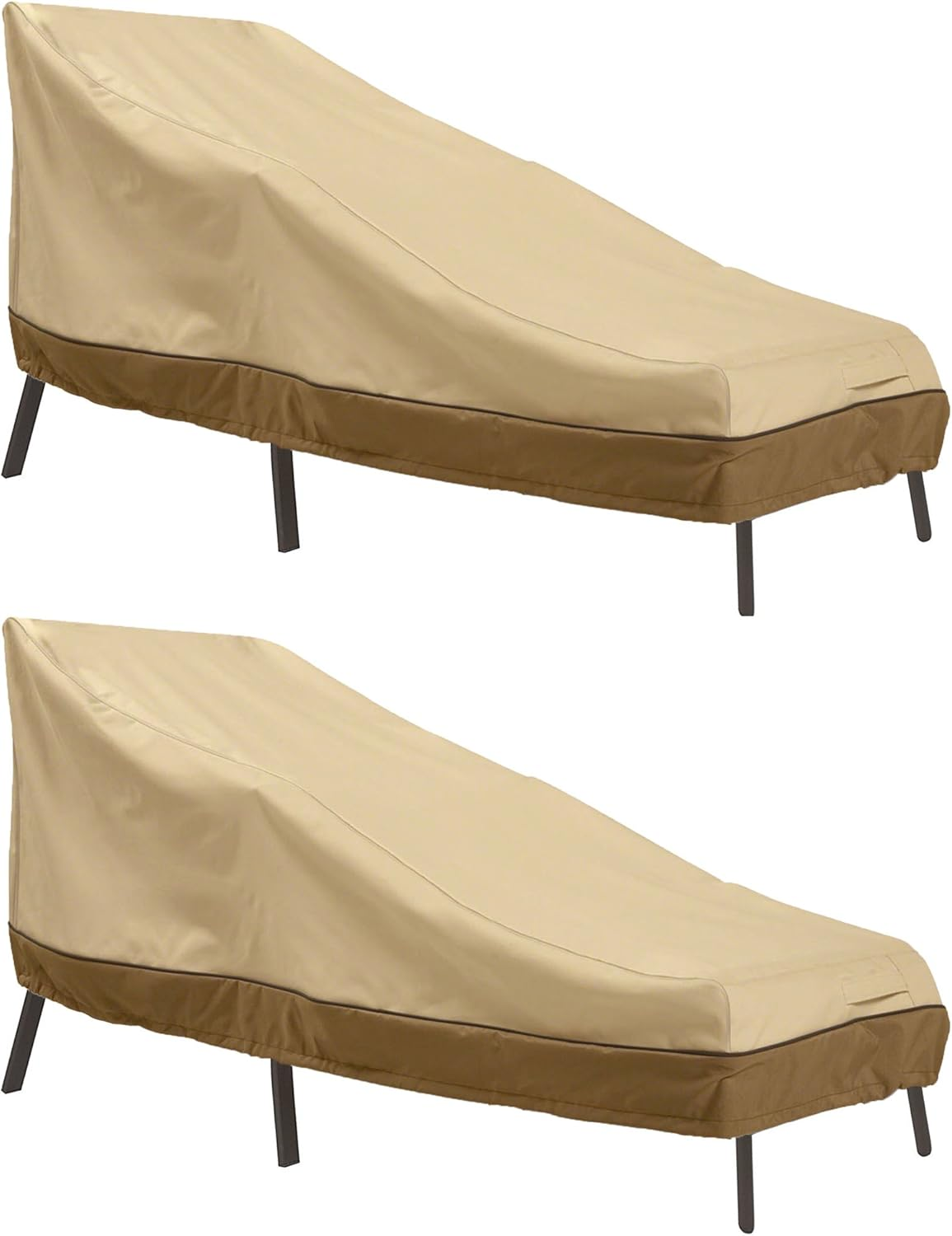 Veranda Water-Resistant 66 Inch Patio Chaise Lounge Cover, 2 Pack, Patio Furniture Covers