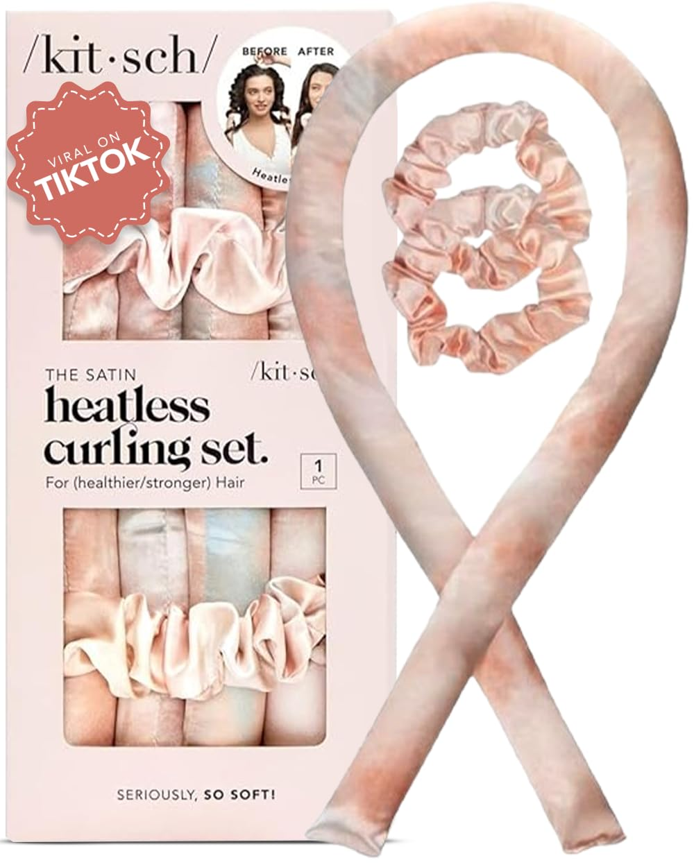 Satin Heatless Hair Curler Set – Sunset Tie Dye