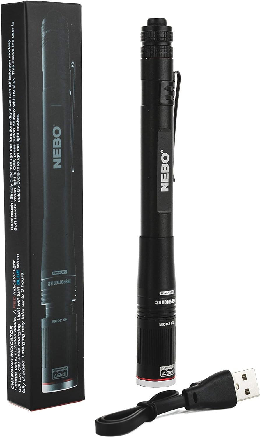 Linterna RC | 360 lúmenes, 3 modos de luz, recargable