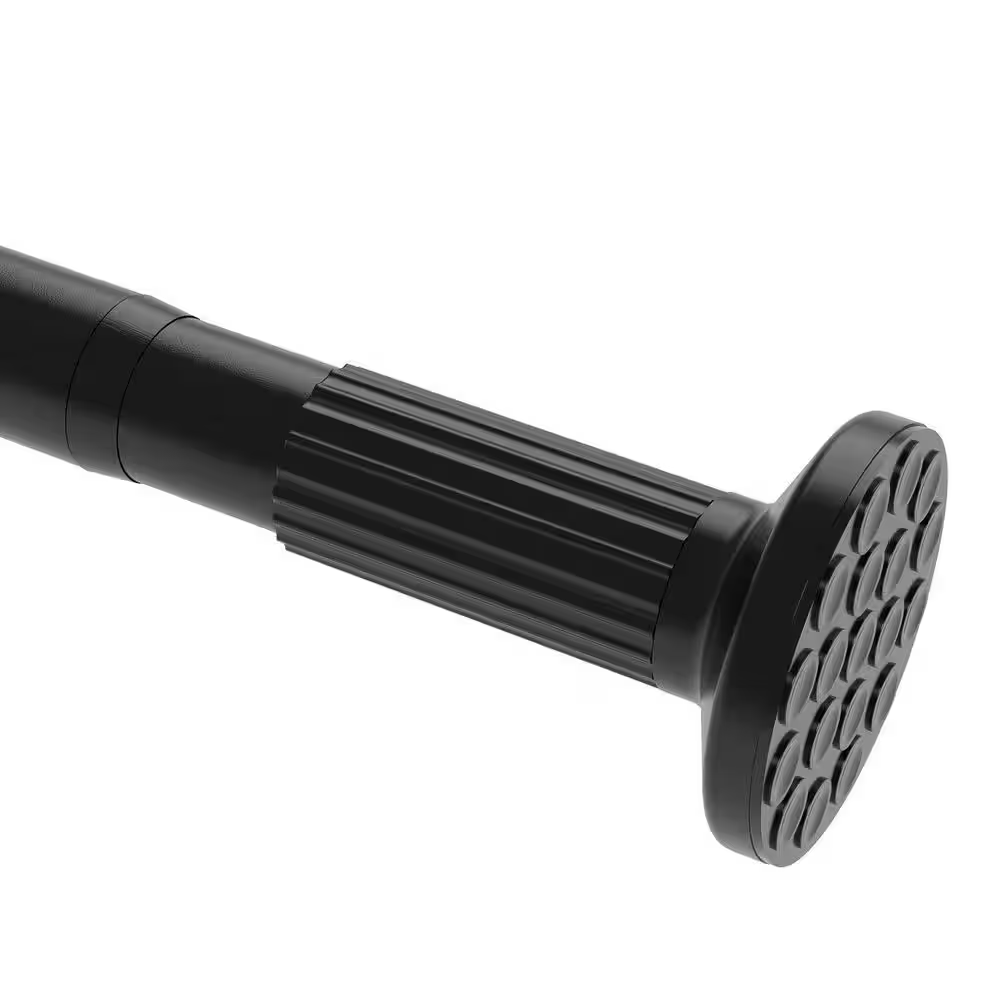 51 In. to 165 In. Carbon Steel Adjustable Tension Shower Curtain Rod in Black, No Drilling, No Rust