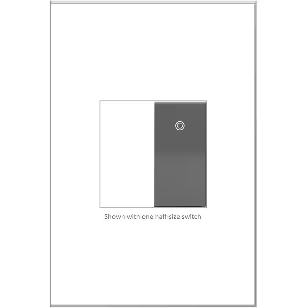 Adorne Paddle 15 Amp Single-Pole/3-Way Switch Half Size with Microban, Magnesium