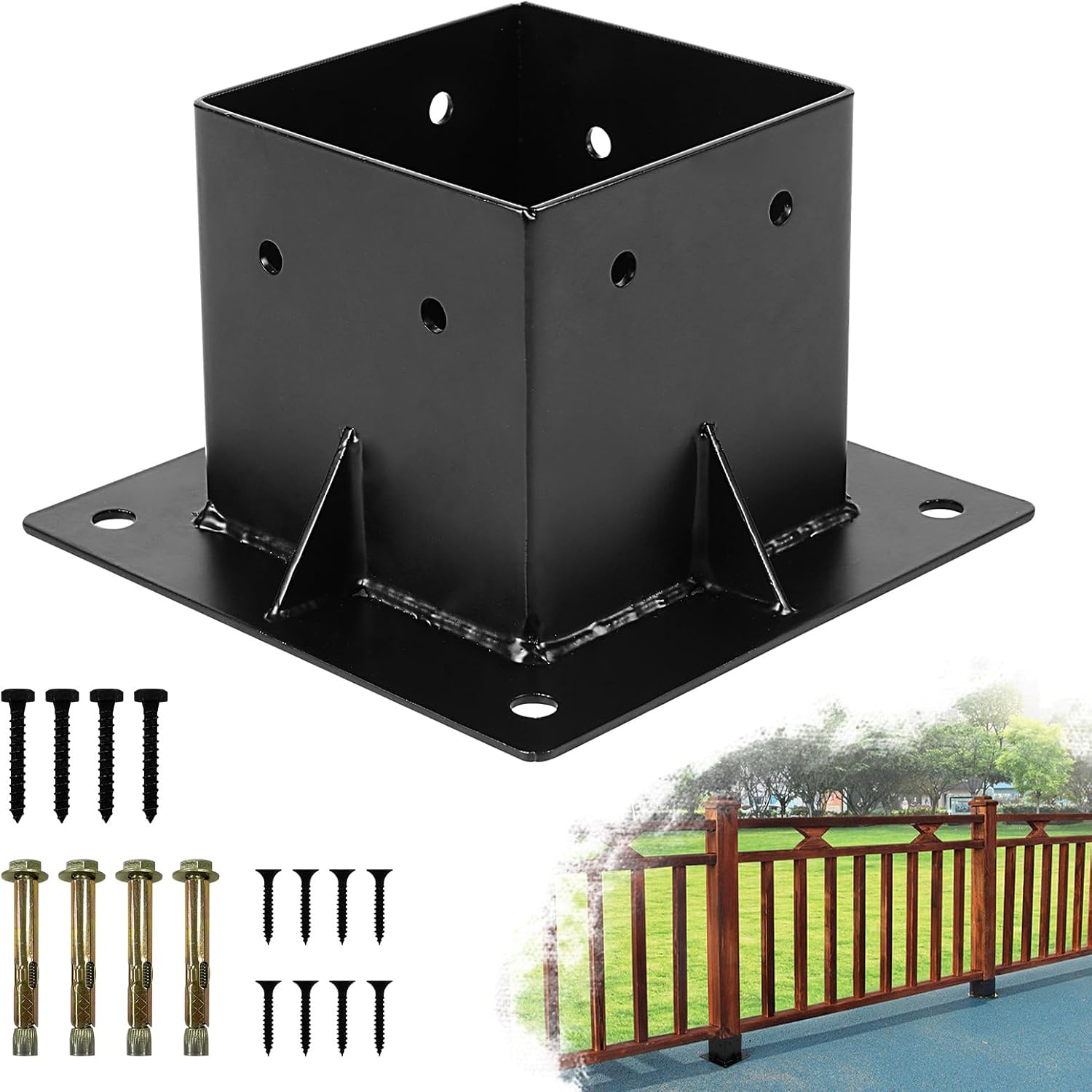 4X4 Post Base, Deck Post Anchor Base (Inner 3.6