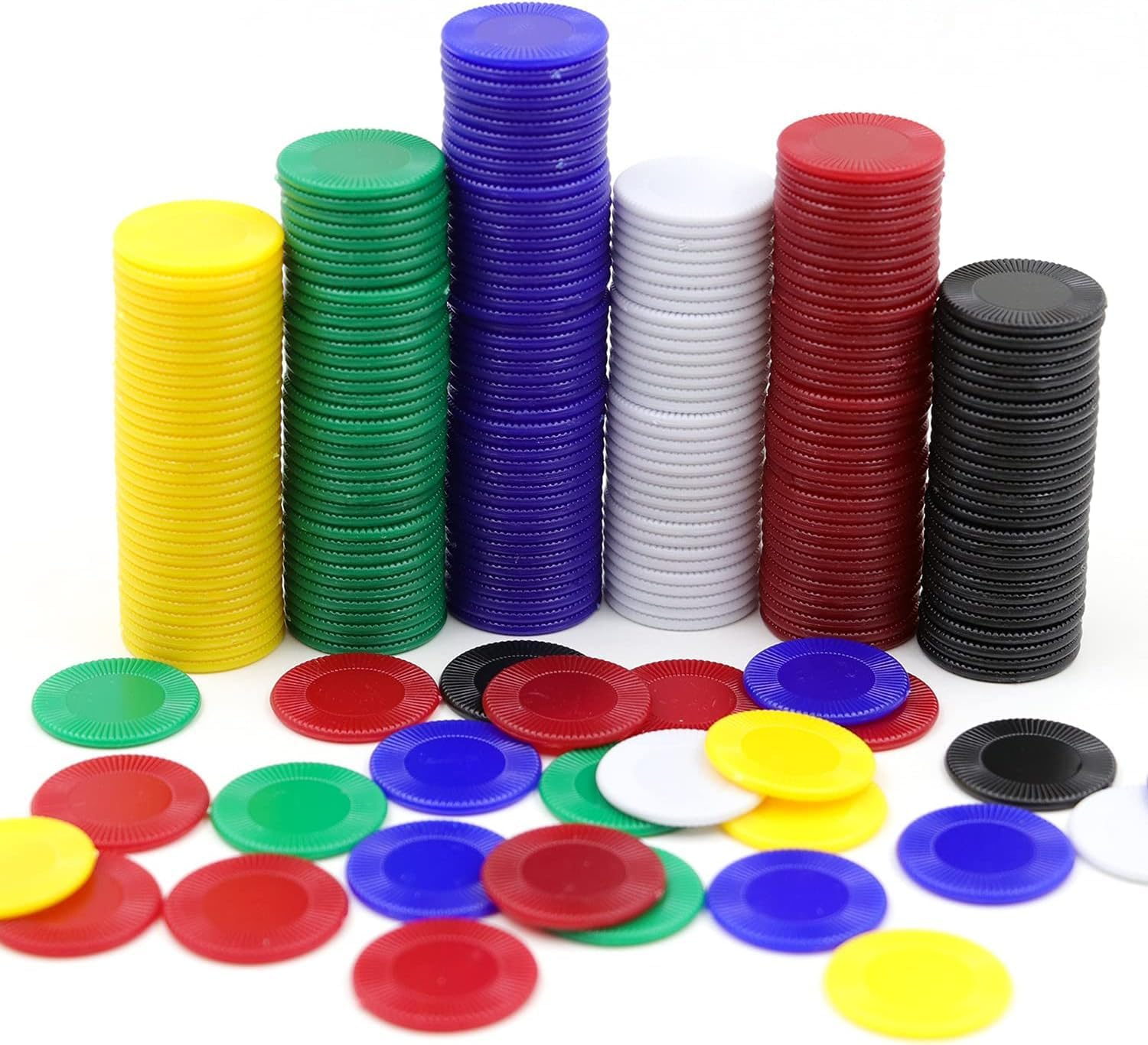 600Pcs Plastic Poker Mini Chips in 6 Colors Bulk Card Game for...