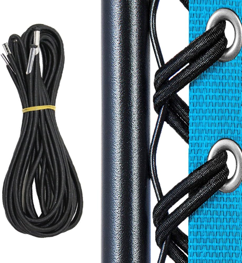 Replacement Cord for Zero Gravity Chair, 4 Pack Universal Replacement Elastic Cords Repair Tool Kit for Sun Lounger, Garden Chairs, Outdoor Recliners, anti Gravity Chair, Bungee Chairs - Black (Black)