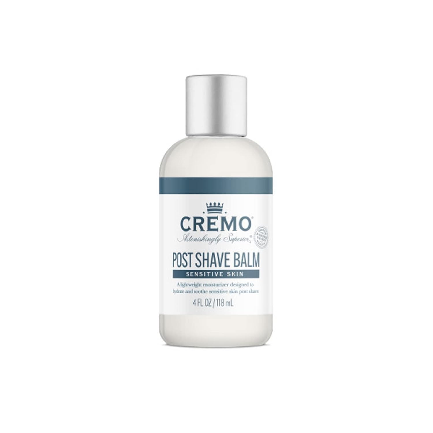 Cremo Sensitive Post Shave Balm, Soothes, and Protects Skin from Shaving Irritation, Dryness and Razor Burn, 4 Fluid Ounces