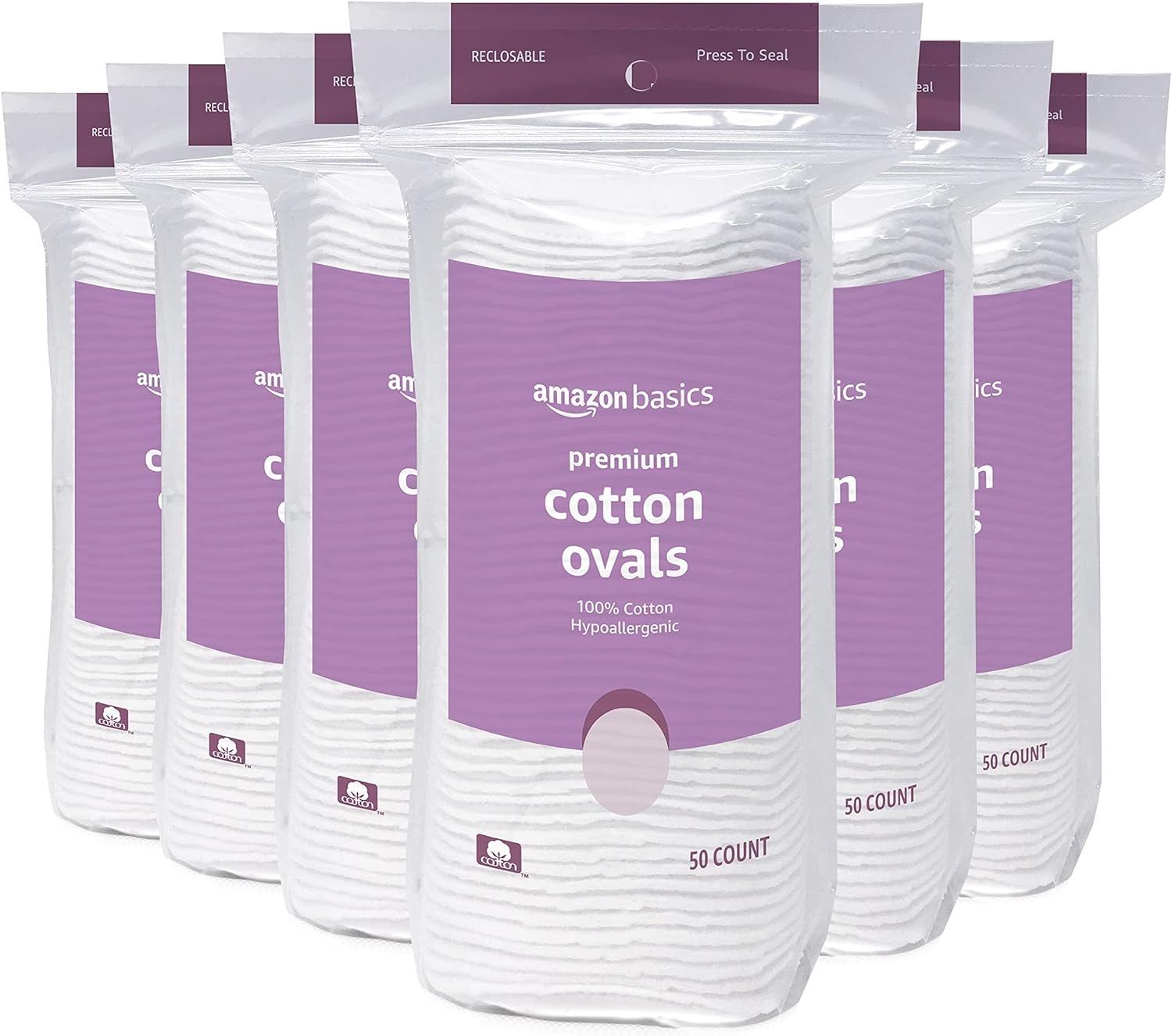 Amazon Basics Oval Premium Pads, 300 Count (6 Packs of 50) (Previously Solimo)