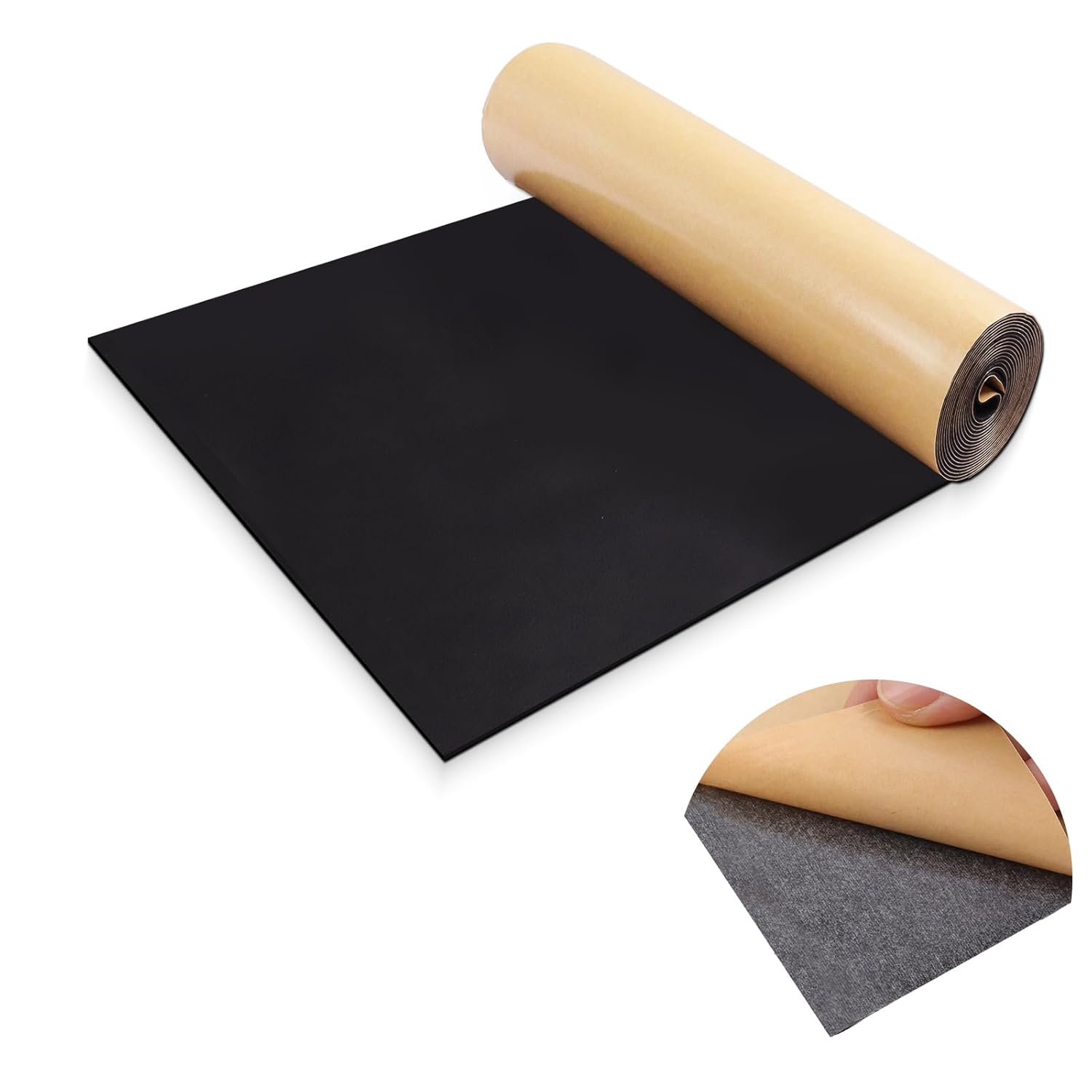 Sponge Neoprene Foam Padding Rubber Sheets with Adhesive Foam Sheet Closed Cell Insulation Neoprene Rubber Roll for DIY Gaskets Shock Pads Liner Crafts (12