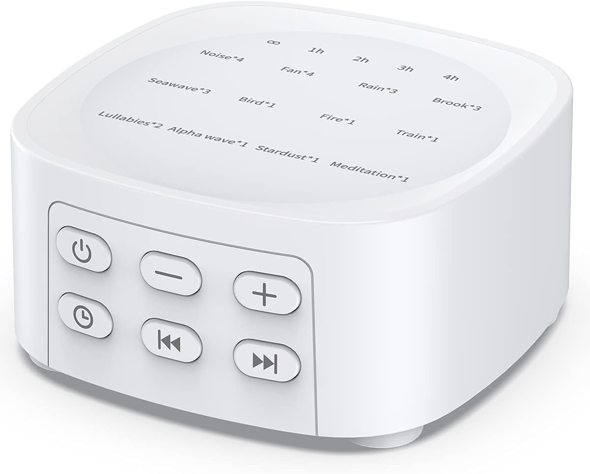 Sleep White Noise Sound  with 25 Soothing Sounds 36 Volume Levels 5 Timers Visible Sound Catalog Portable Size Memory Function for Home Office and
