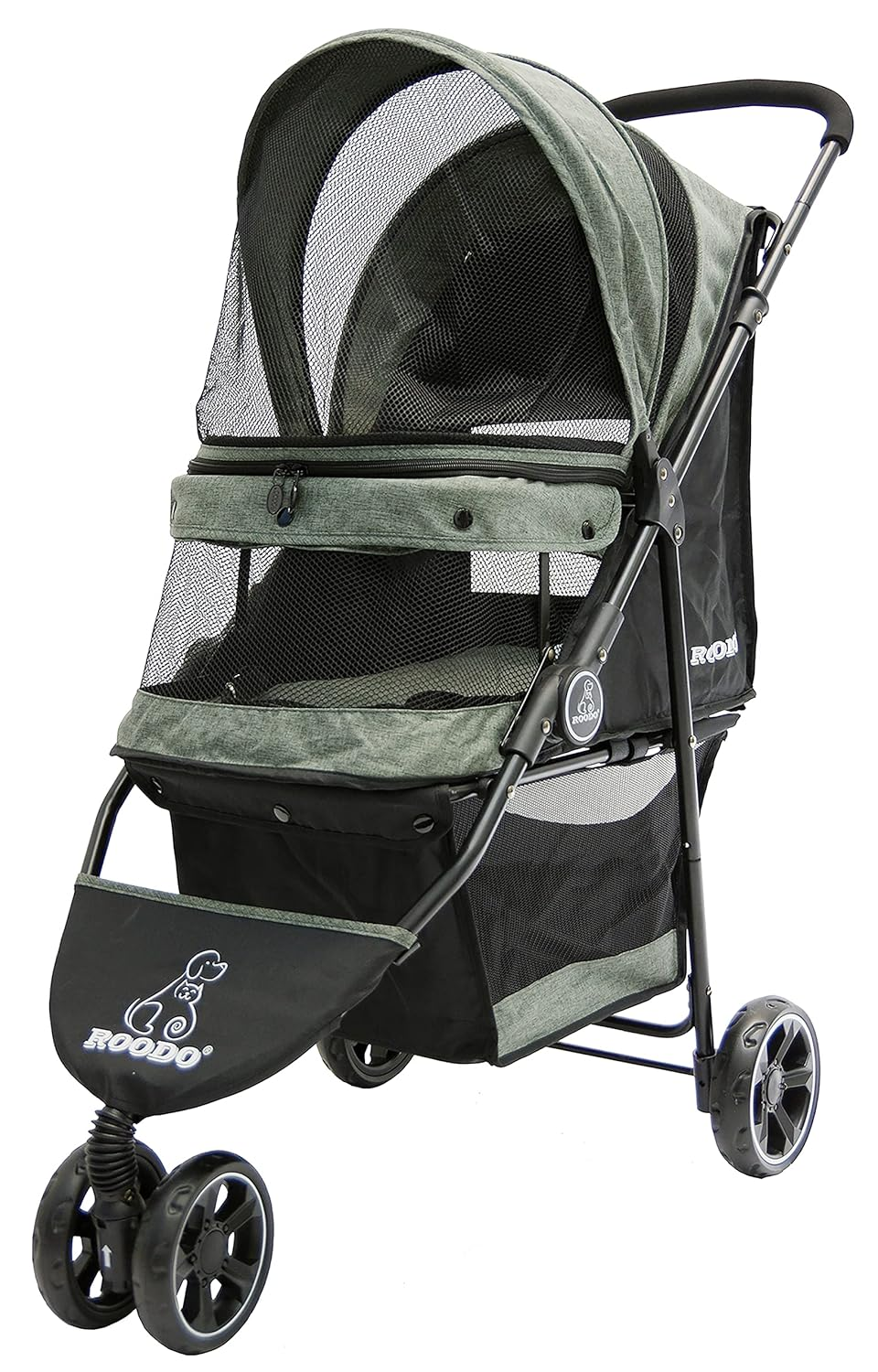 3 Wheel Dog Pet Cat Stroller Best Lightweight Foldable Compact Portable Jogger All Terrain Travel Pet Gear Puppy Kitty Stroller for up to 30Lbs Medium/Small Dogs and Cats(Cationic Ash)