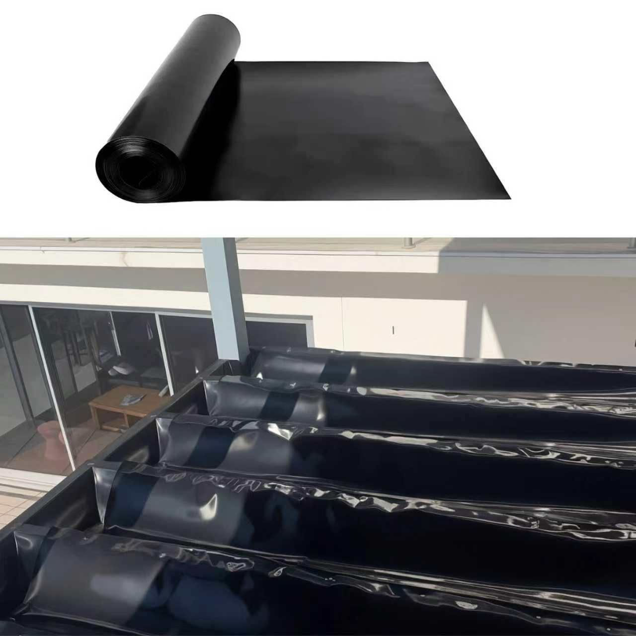 1PCS 50FT Black Waterproofing Membrane Black for under Deck Drainage System HDPE Deck Membrane Use for 12