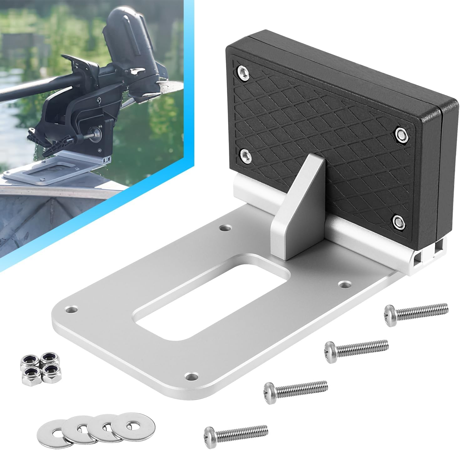 Universal Transom Trolling Motor Mount for Kayaks/Kayak Motor Mount, Universal Fit for Any Boat with a Flat Stern, for Electric Trolling Motors Only, Not for Outboard Engines of Any Size