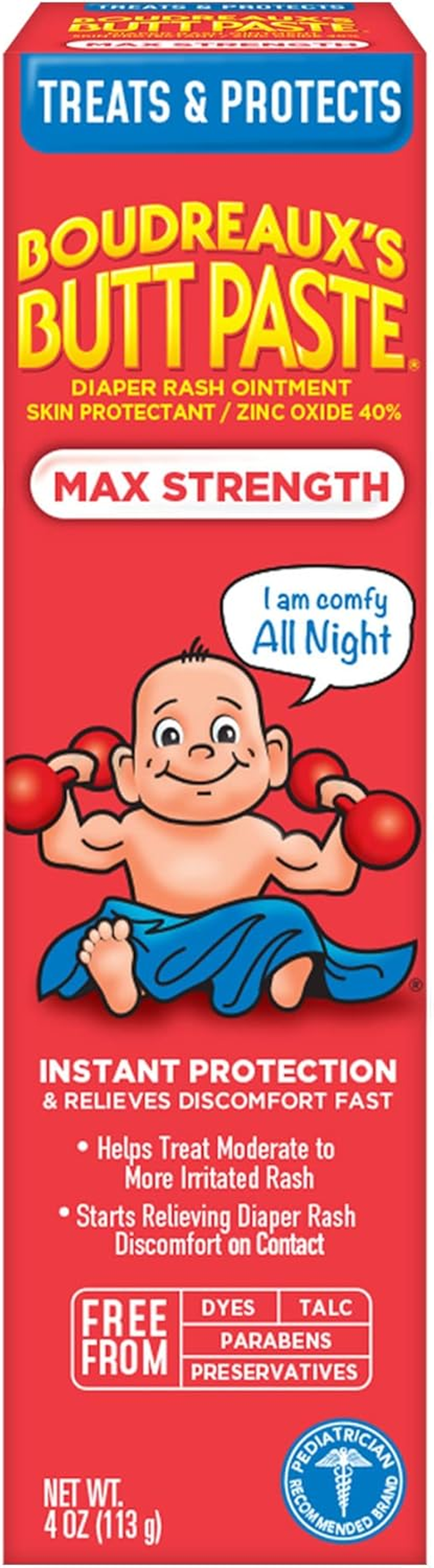 Maximum Strength Diaper Rash Cream, Ointment for Baby, 4 oz Tube