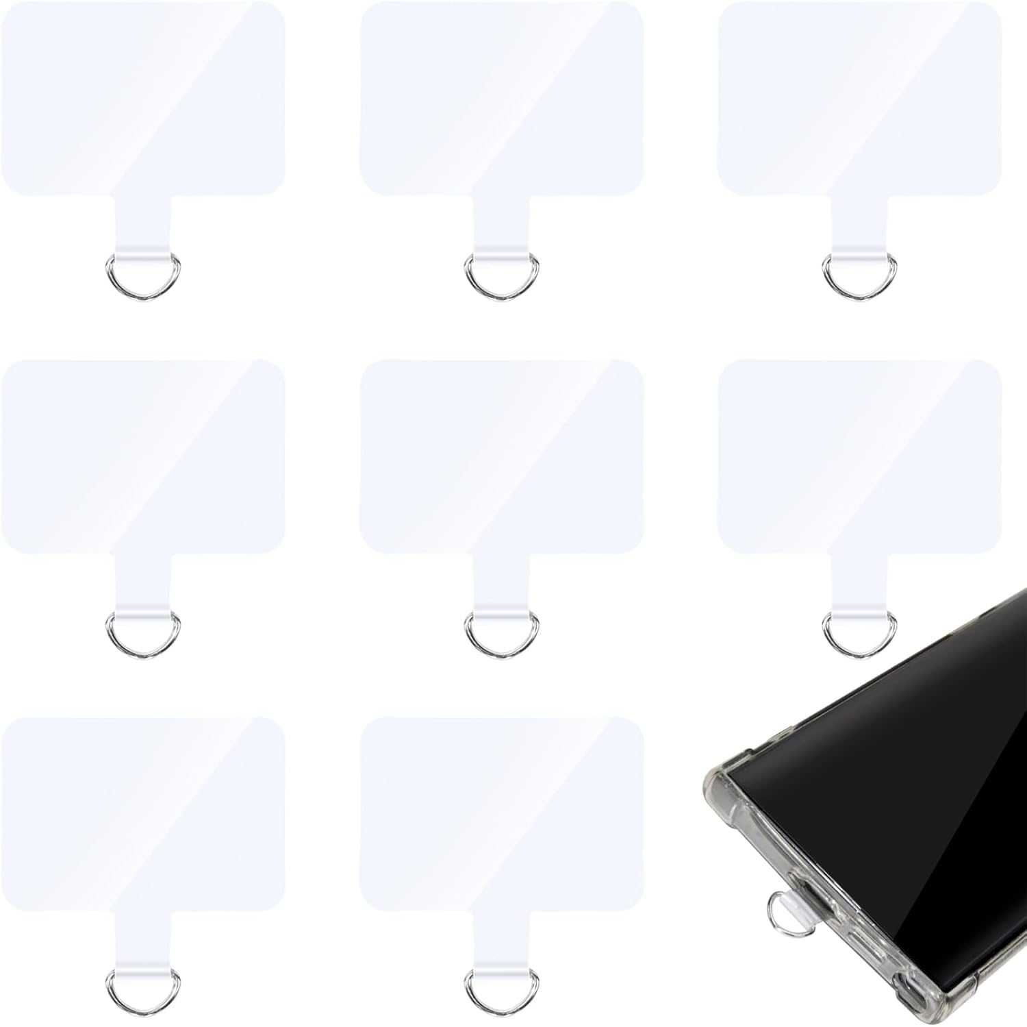 Phone Tether Tab, 8 Pieces Universal Phone Lanyard Patch without Adhesive, Ph...