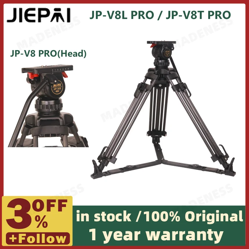 JP-V8L/T Pro Proffesional Tripod 8kg payload with ball head optional Carbon Fiber /Aluminum Alloy