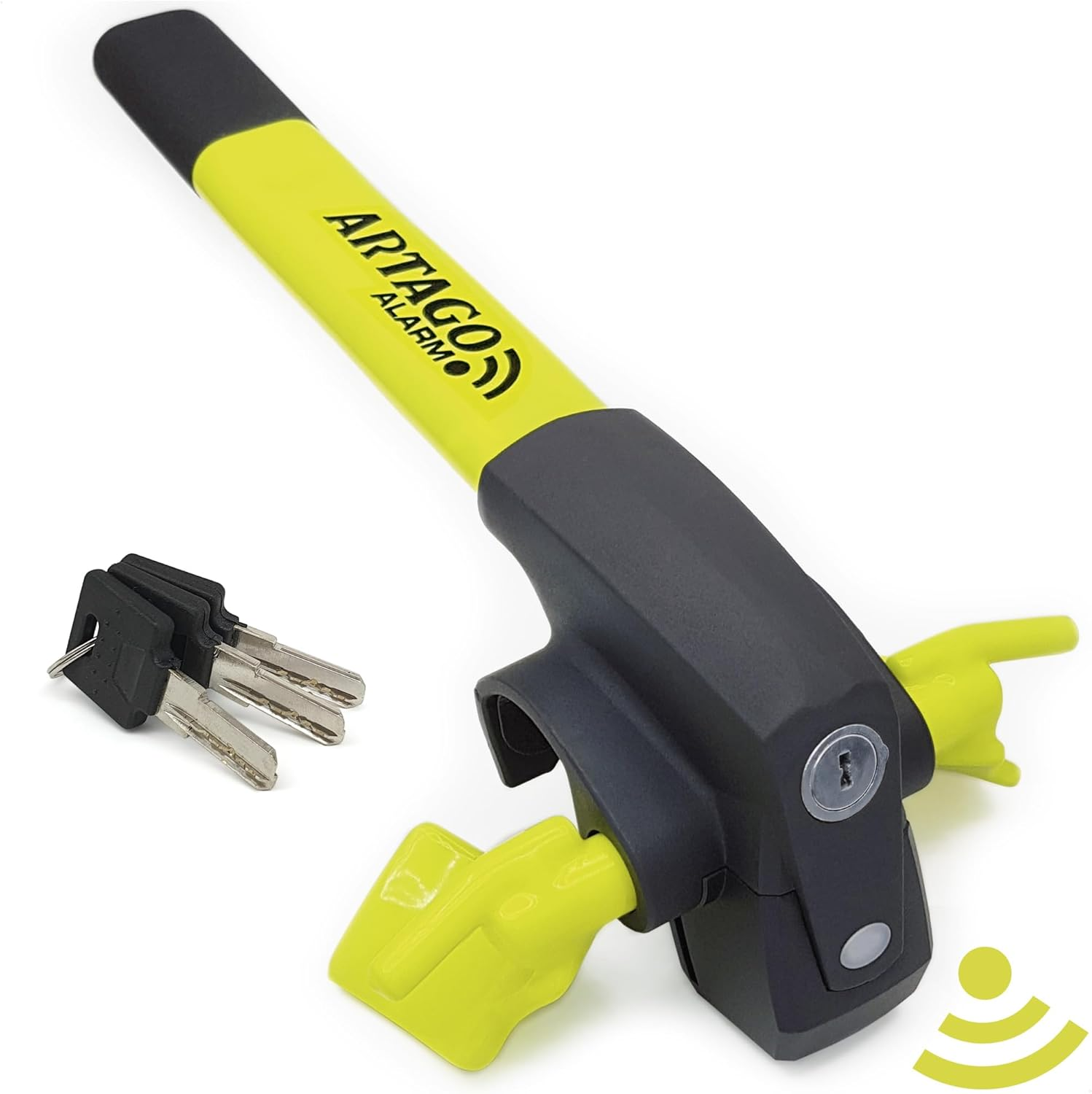 ARTAGO 870 Hochwertige Lenkradkralle, 2In1 Lenkradschloss Ohne/Mit Alarm Don'T Touch 120Db+Led, Lenkradsperre.Sicherer Und Abschreckender Um Die Lenkradspeiche, Beste Diebstahlsicherung Für Auto