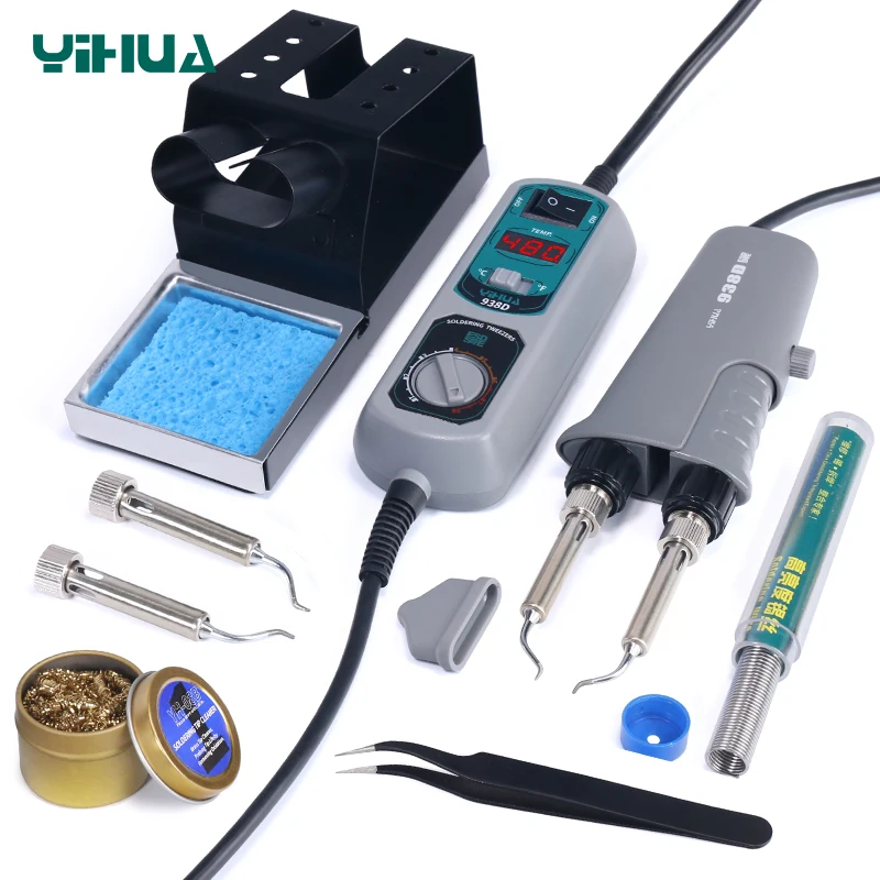 938D Portable Tweezers Soldering Station 110V 220V Soldering Iron Station Chip Desoldering Kit Set SMD Welding Equipment