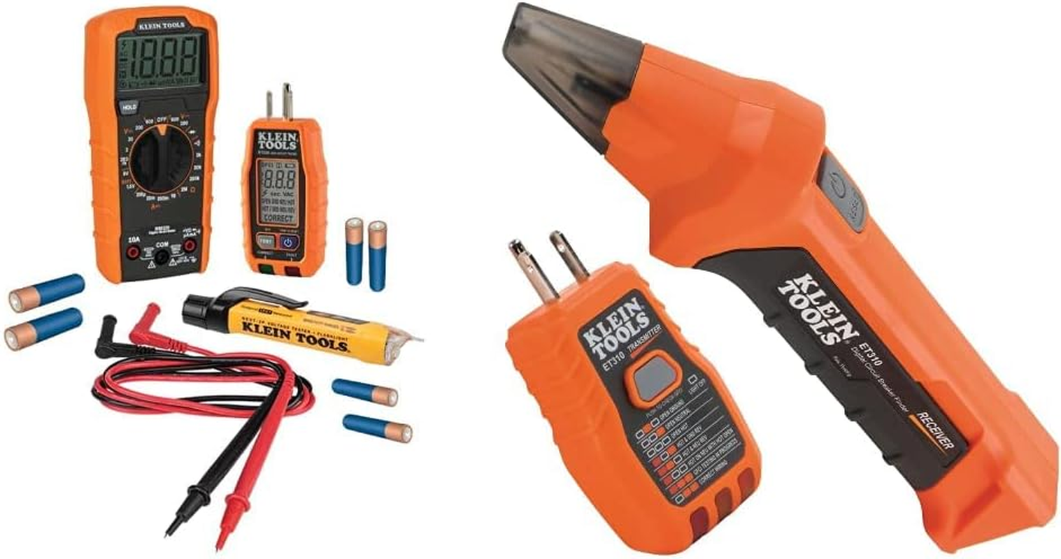 Electrical Test Kit with Digital Multimeter, Non-Contact Voltage Tester, Receptacle Tester | Circuit Breaker Finder with GFCI Outlet Tester
