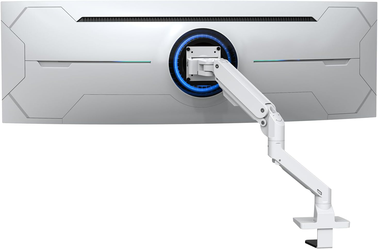 Heavy Duty Arm for Ultrawide Monitors 34-49 and New 57 Inches, Weight Capacity 44 Lbs, Full Motion Height Swivel Adjustable Mount (White)