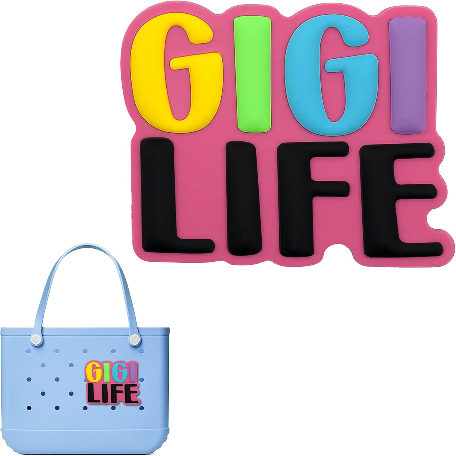 Charm for Bogg Bag Accessories,PVC Rubber Decorative Inserts for Bogg Bag Original & All Models, Personalize Your Tote, Sport & Girl Themes, Fits Simply Southern & Other Beach Bag