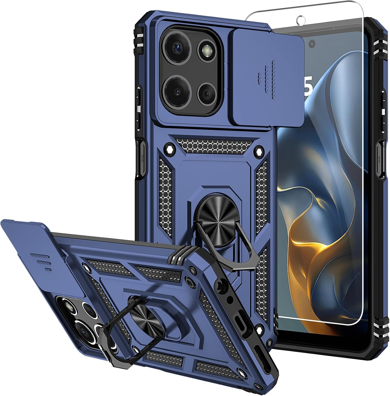 For Moto G 5G 2025 Case,With Screen Protectors and Camera Cover,[Military 