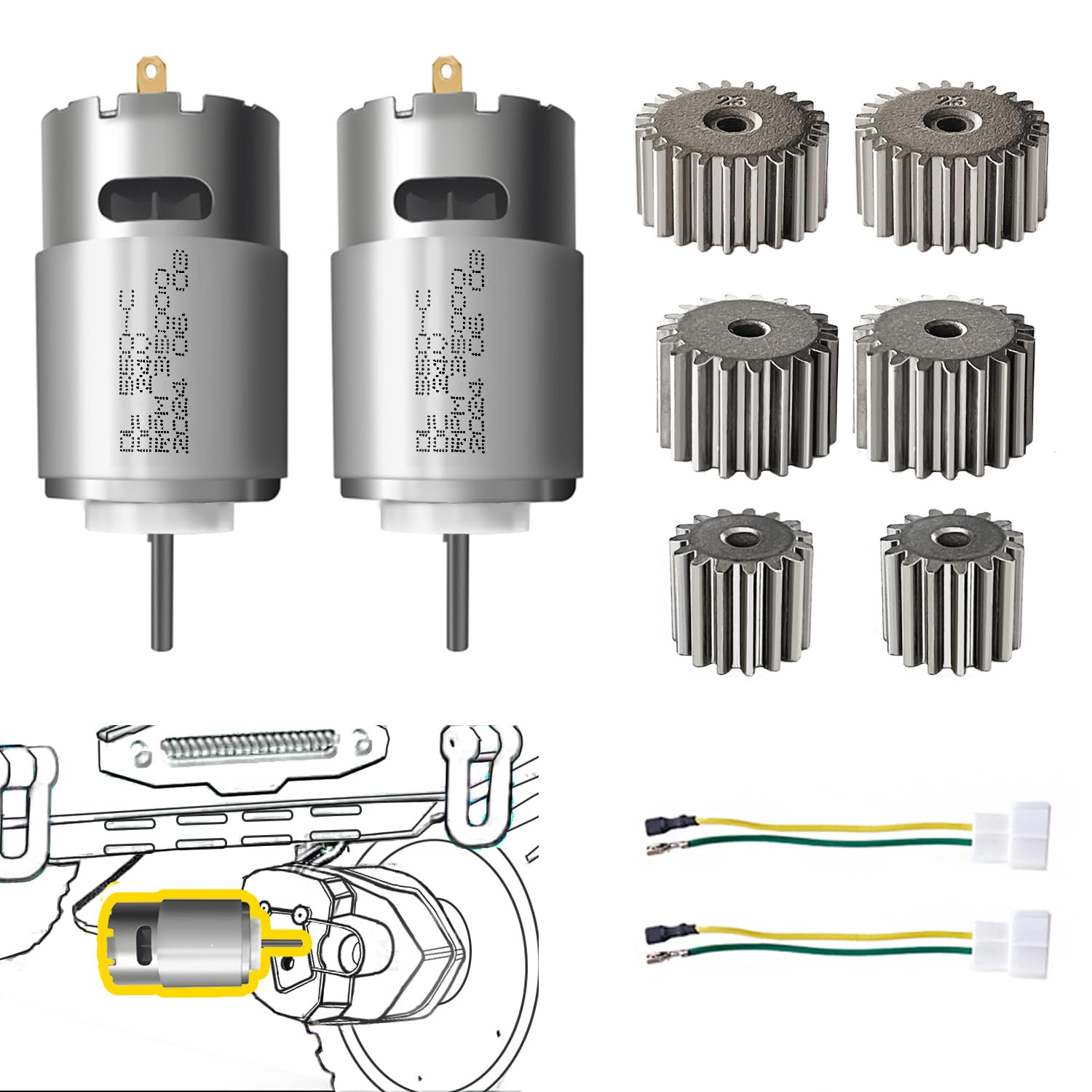 2PCS 24 Volt RS555 35000RPM High-Speed Motor