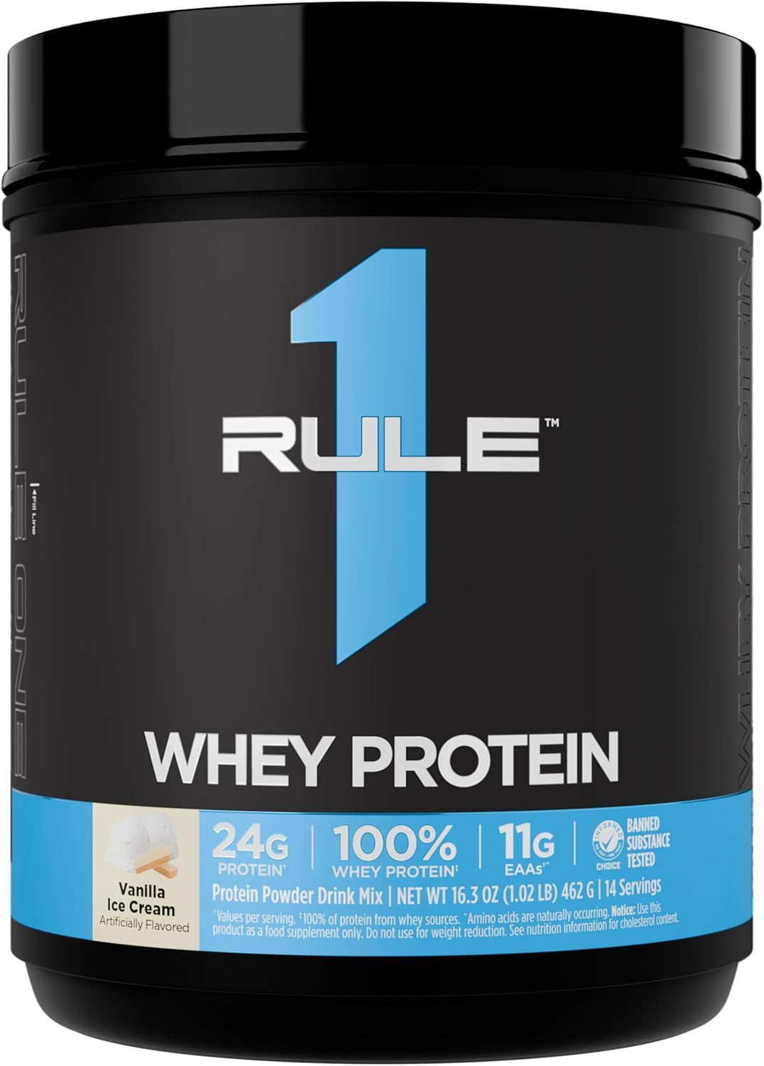 Rule 1 Whey Blend Powder 462 G, Vanilla Ice Cream (14 Servings)