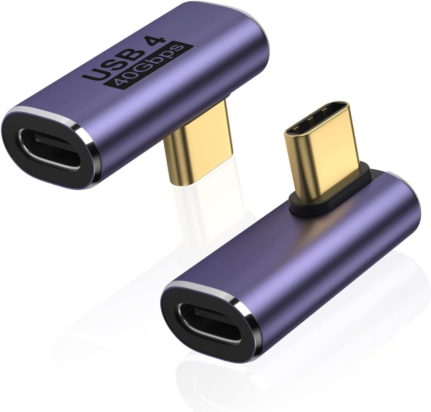 Areme 2 Pack USB C Male to Female Adapter, 90 Degree Right Angle Type C Extender