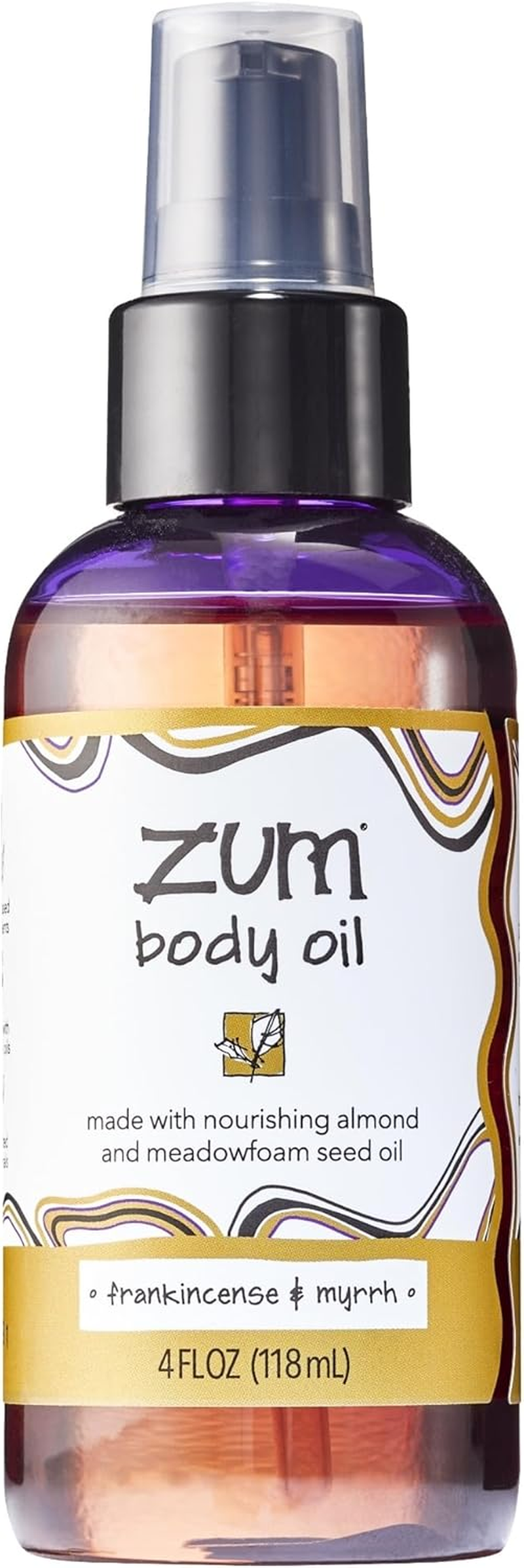 Indigo Wild Zum Frankincense & Myrrh Body Oil - Nourishing Body Massage Oil for Massage Therapy & Hydration - Nourishing, Vegetarian Massaging Oil with Sweet Almond Oil - 4 Fl Oz