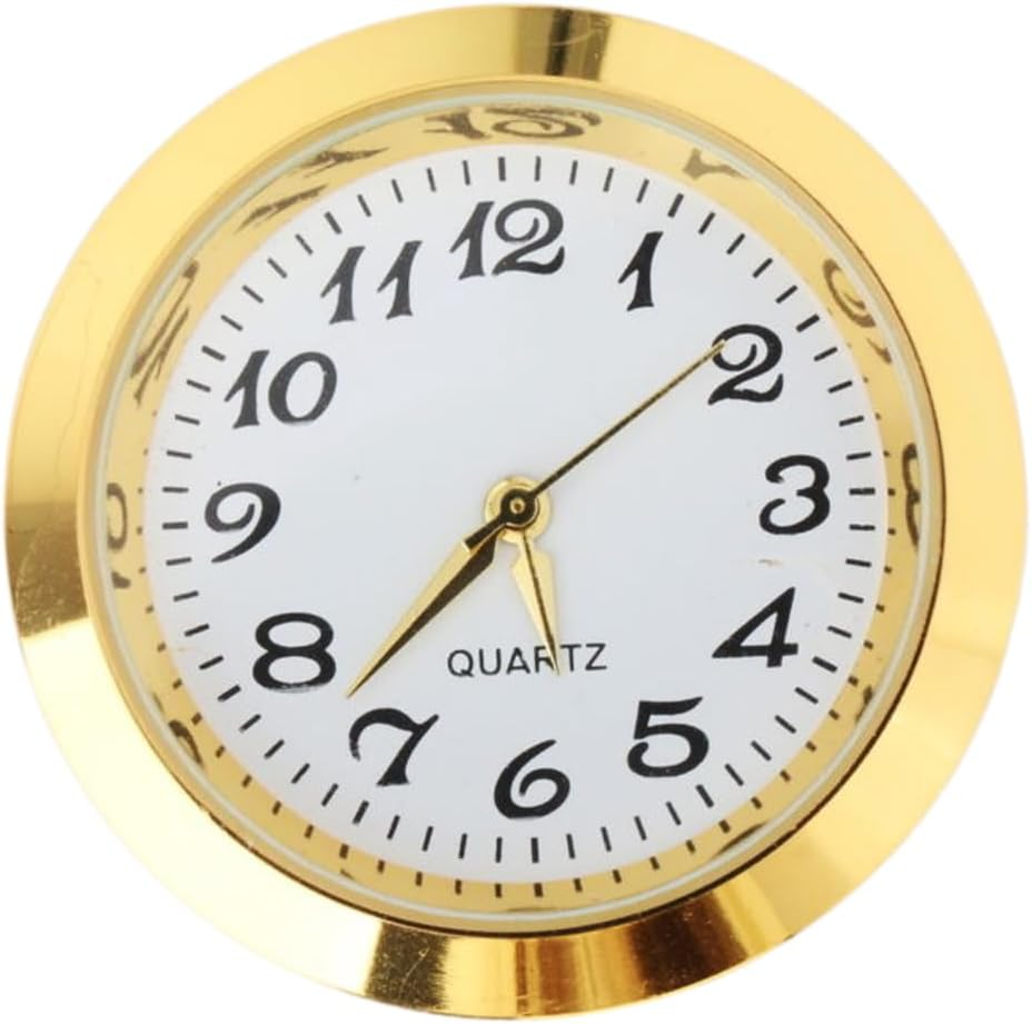 1-7/16 Inch (36 Mm) Clock Insert Arabic Numerals Clock Face for Diameter 1-3/8 Inch (35 Mm) Hole for Office Clock Part Repair DIY, Aureate