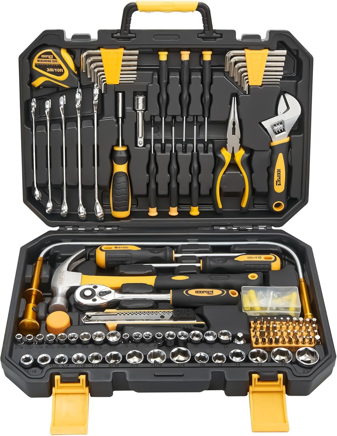 159 Piece Tool Set, Tool Box Kit for Mechanic and Car, General Household Home Tool Kit, Basic Tool Kit for Home Auto Repair, with Storage Case
