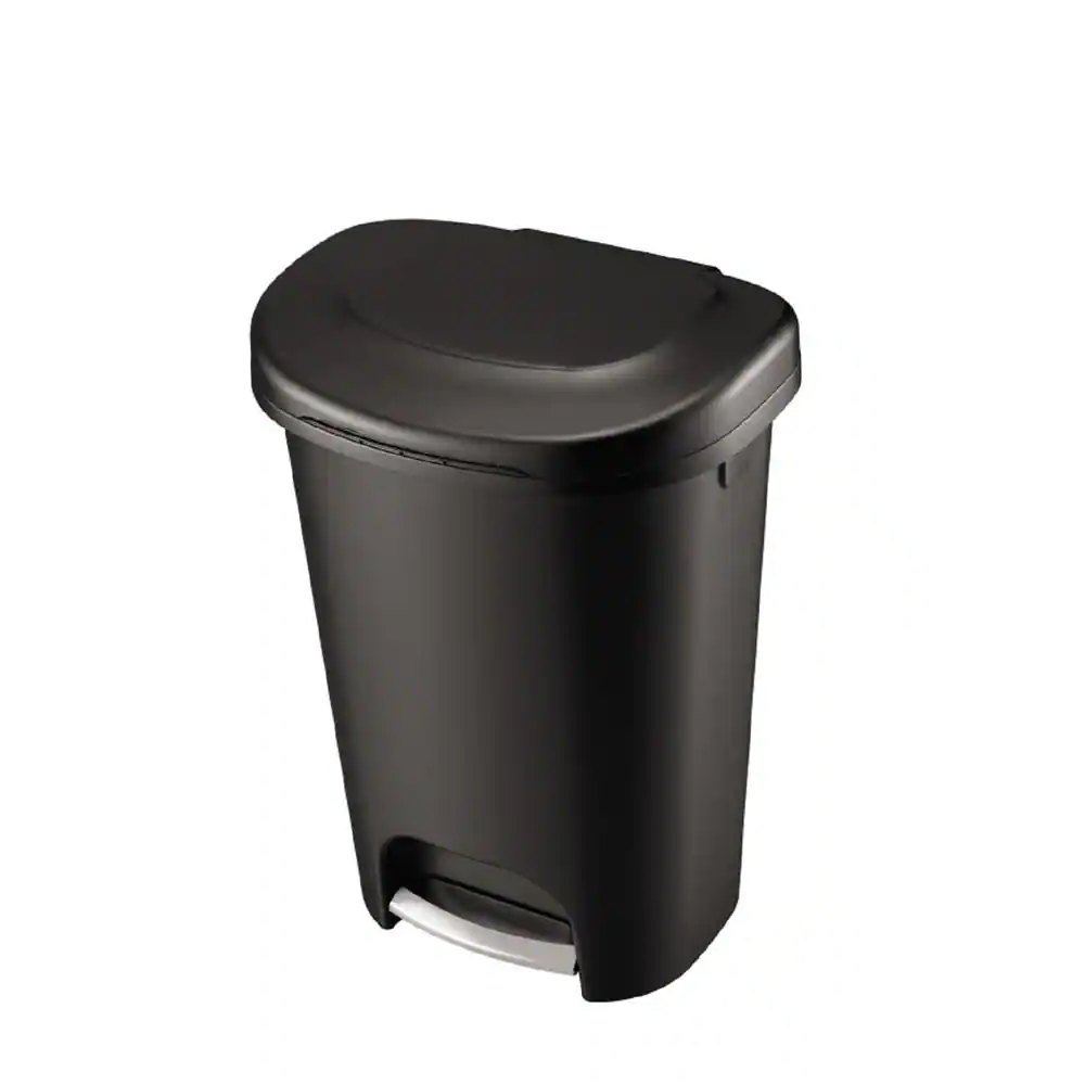 Rubbermaid Black Foot Pedal Trash Can 13 Gallon Garbage Bin Waste Basket